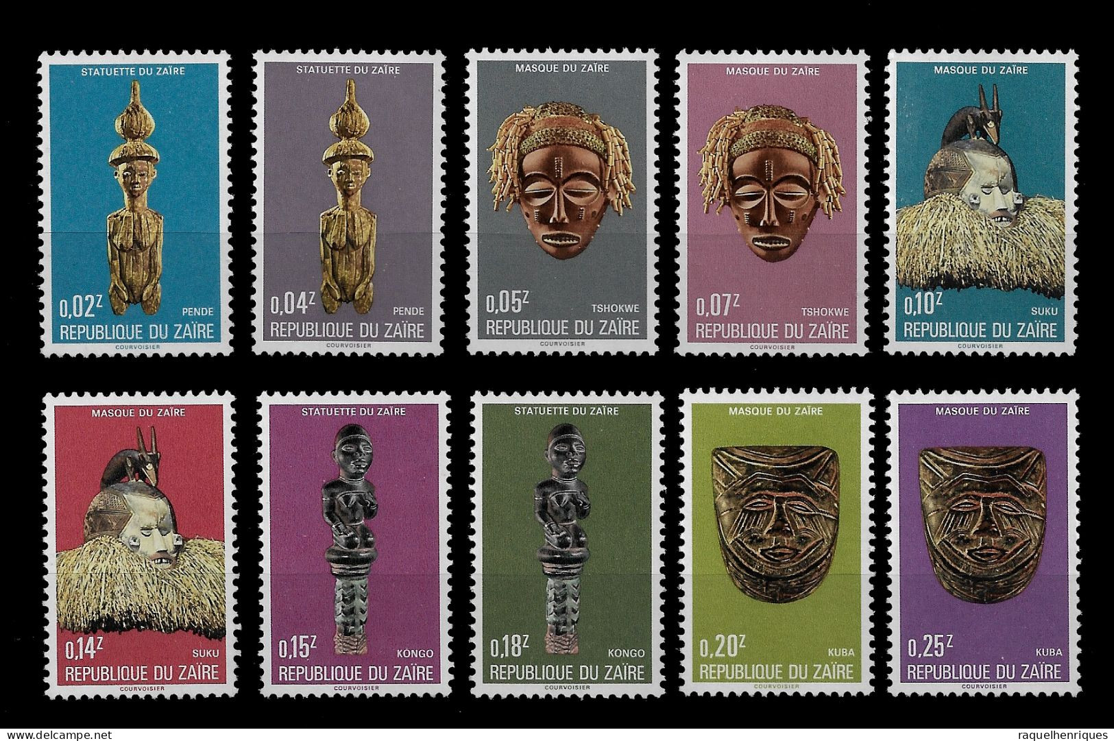 CONGO ZAIRE STAMP - 1977 Masks And Statuettes SET MNH (NP#01) - Nuevos