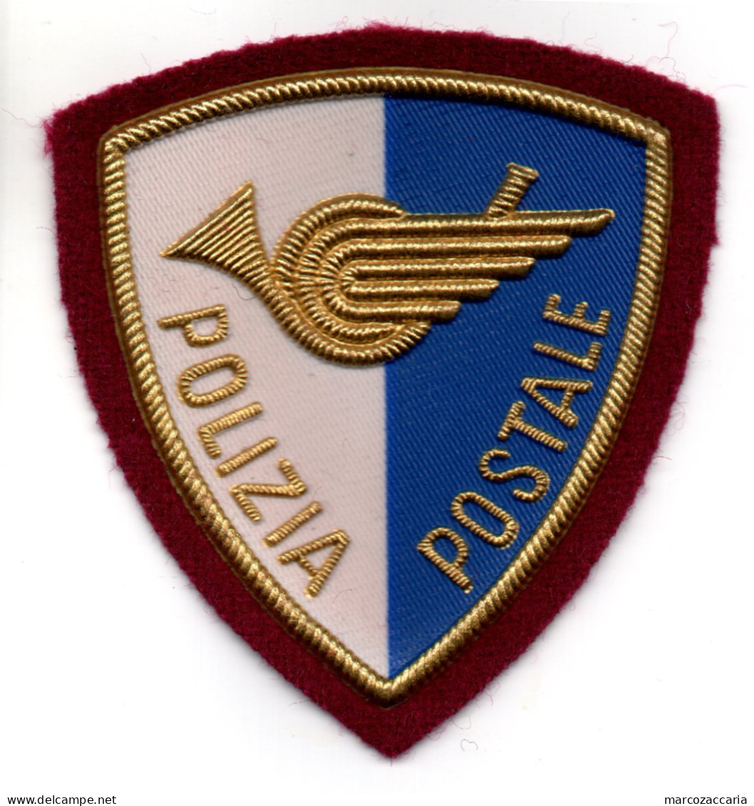 SCUDETTO-TOPPA-PATCH POLIZIA POSTALE, POLIZIA DI STATO, PLASTIFICATO ANNI 90 - Police & Gendarmerie