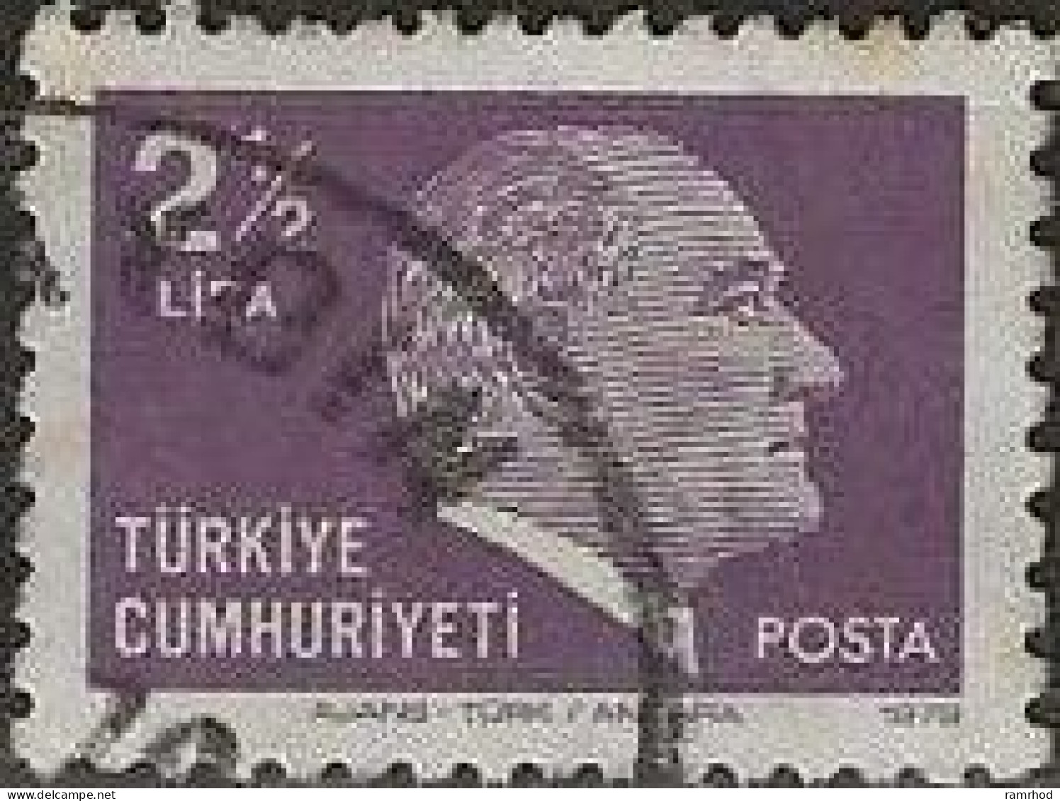 TURKEY 1979 Kemal Ataturk - 21/2l Lilac FU - Gebraucht