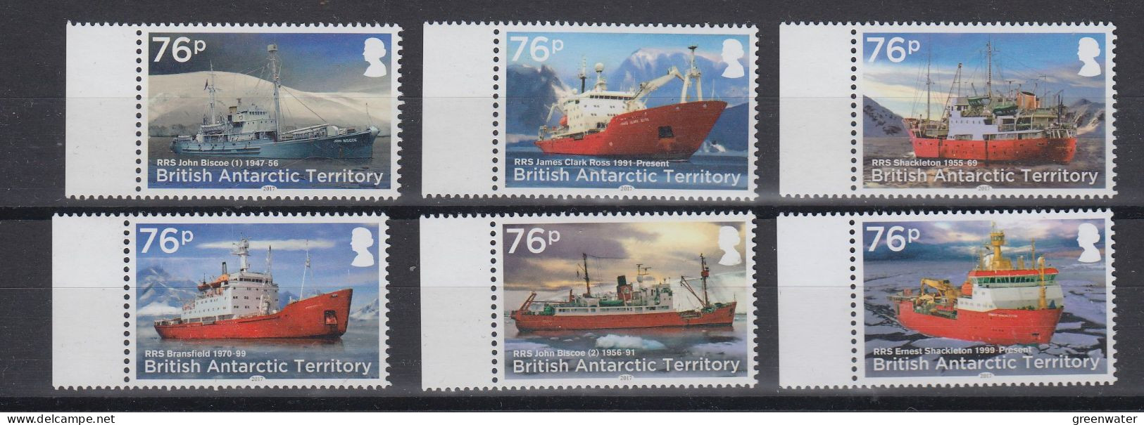 British Antarctic Territory (BAT) Royal Research Ships 6v ** Mnh (VA157) - Ongebruikt