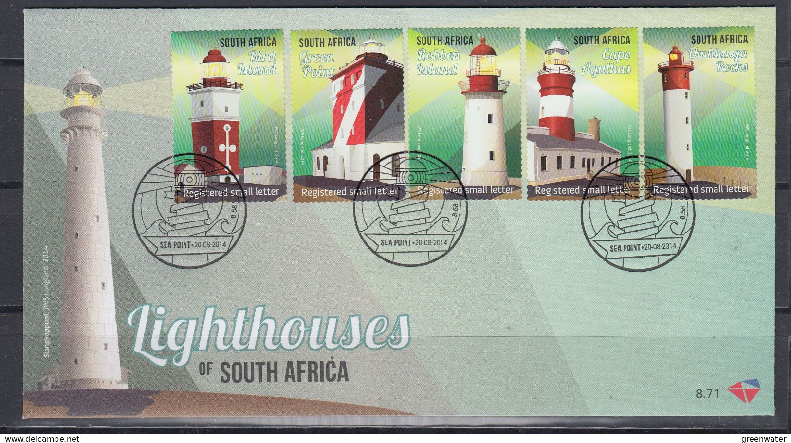 South Africa 2014 Lighthouses 5v FDC (VA158) - FDC