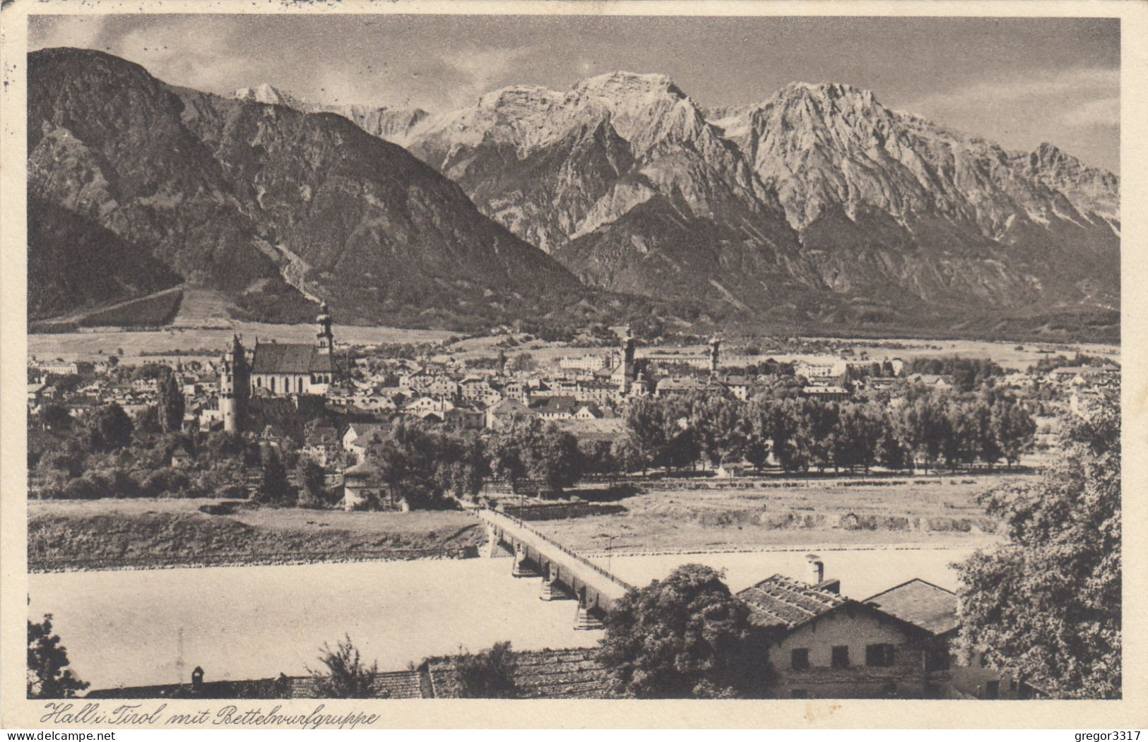 D5838) HALL In TIROL Mit Bettelwurfgruppe ALT ! 1934 - Hall In Tirol