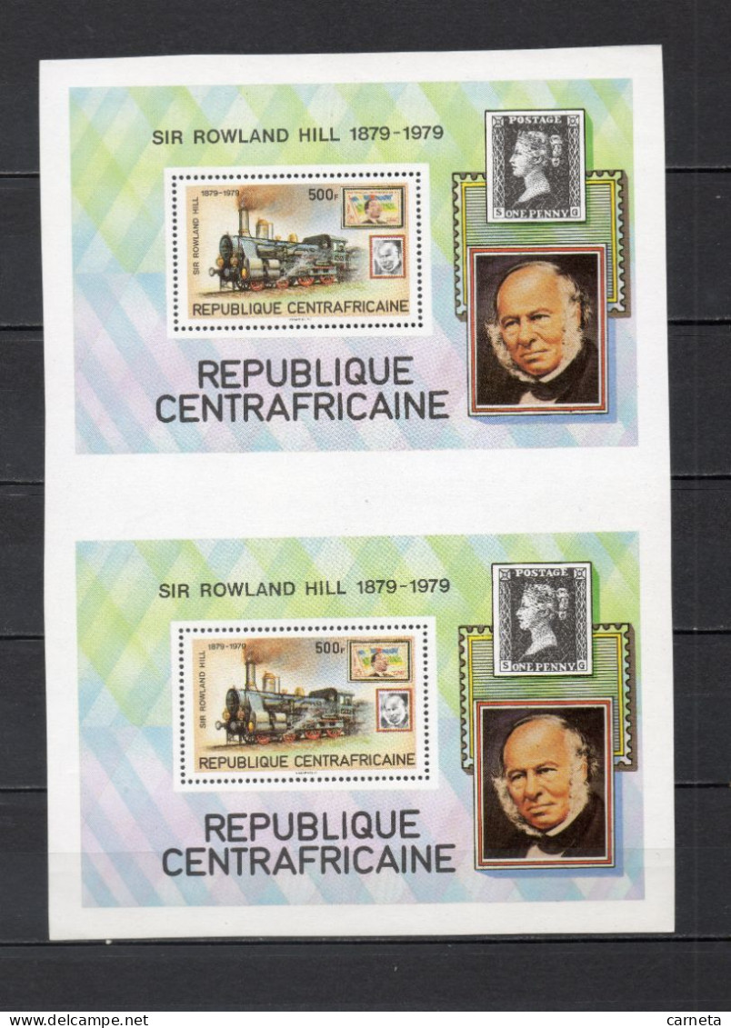 CENTRAFRIQUE BLOC  N° 39 PAIRE SE TENANT   NEUF SANS CHARNIERE COTE ? €    ROWLAND HILL  TRAIN  VOIR DESCRIPTION - Centrafricaine (République)