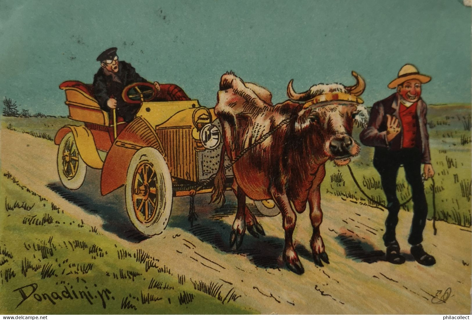 Automobile (Humor) By Donadini Jr. 1910 No 3. Used In CH. - Andere & Zonder Classificatie