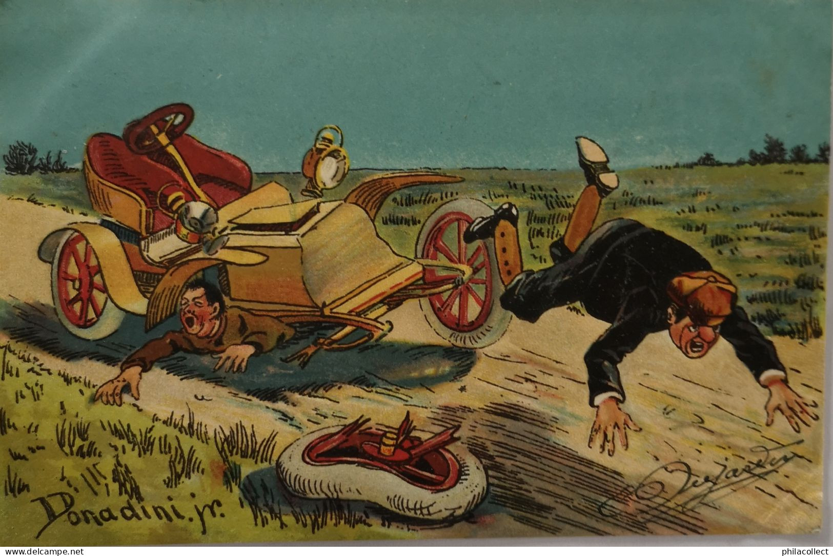 Automobile (Humor) By Donadini Jr. 1907 No 4. Used In CH. - Sonstige & Ohne Zuordnung