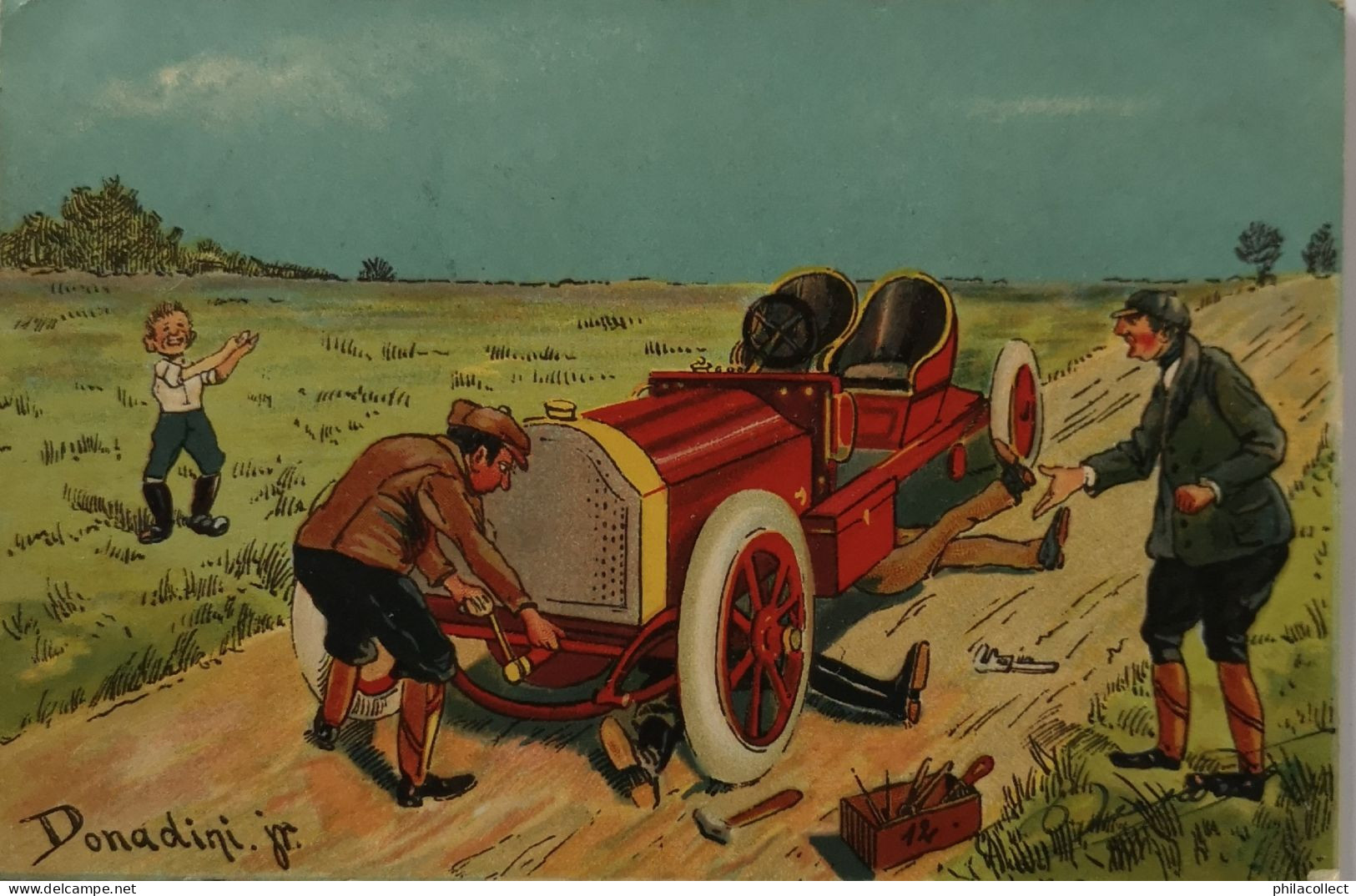 Automobile (Humor) By Donadini Jr. 1907 No 5. Used In CH. - Altri & Non Classificati