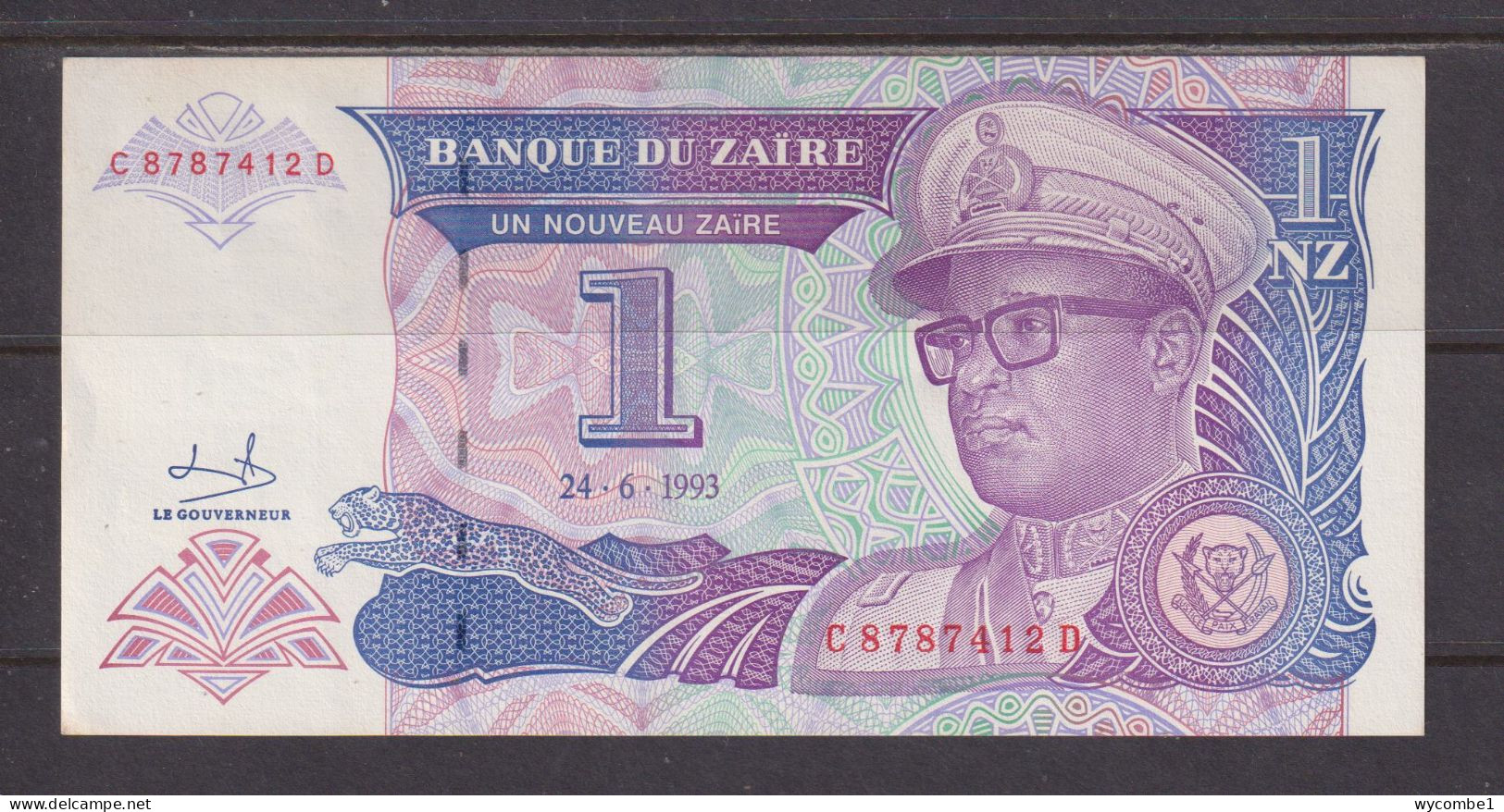 ZAIRE - 1993 1 New Zaire  AUNC Banknote As Scans - Zaïre