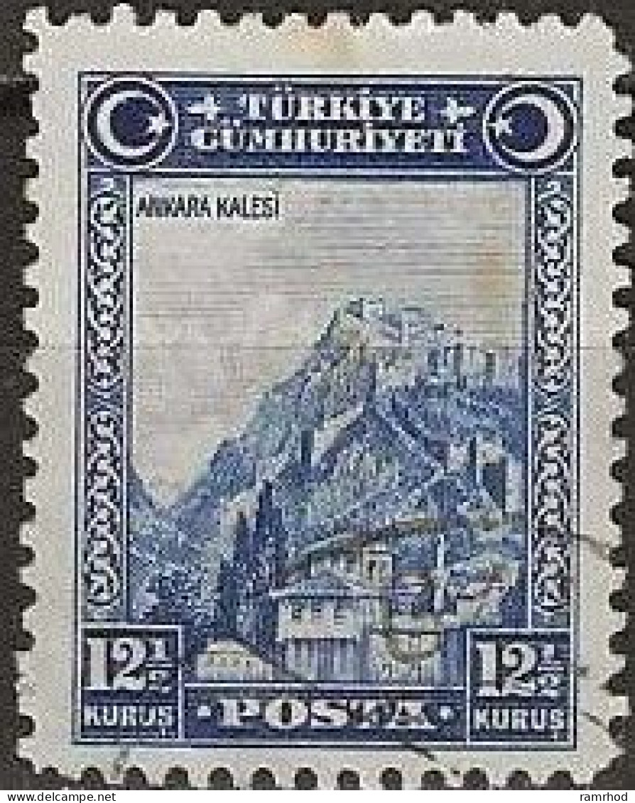 TURKEY 1929 Fortress Of Ankara - 12½k. - Blue FU - Gebraucht
