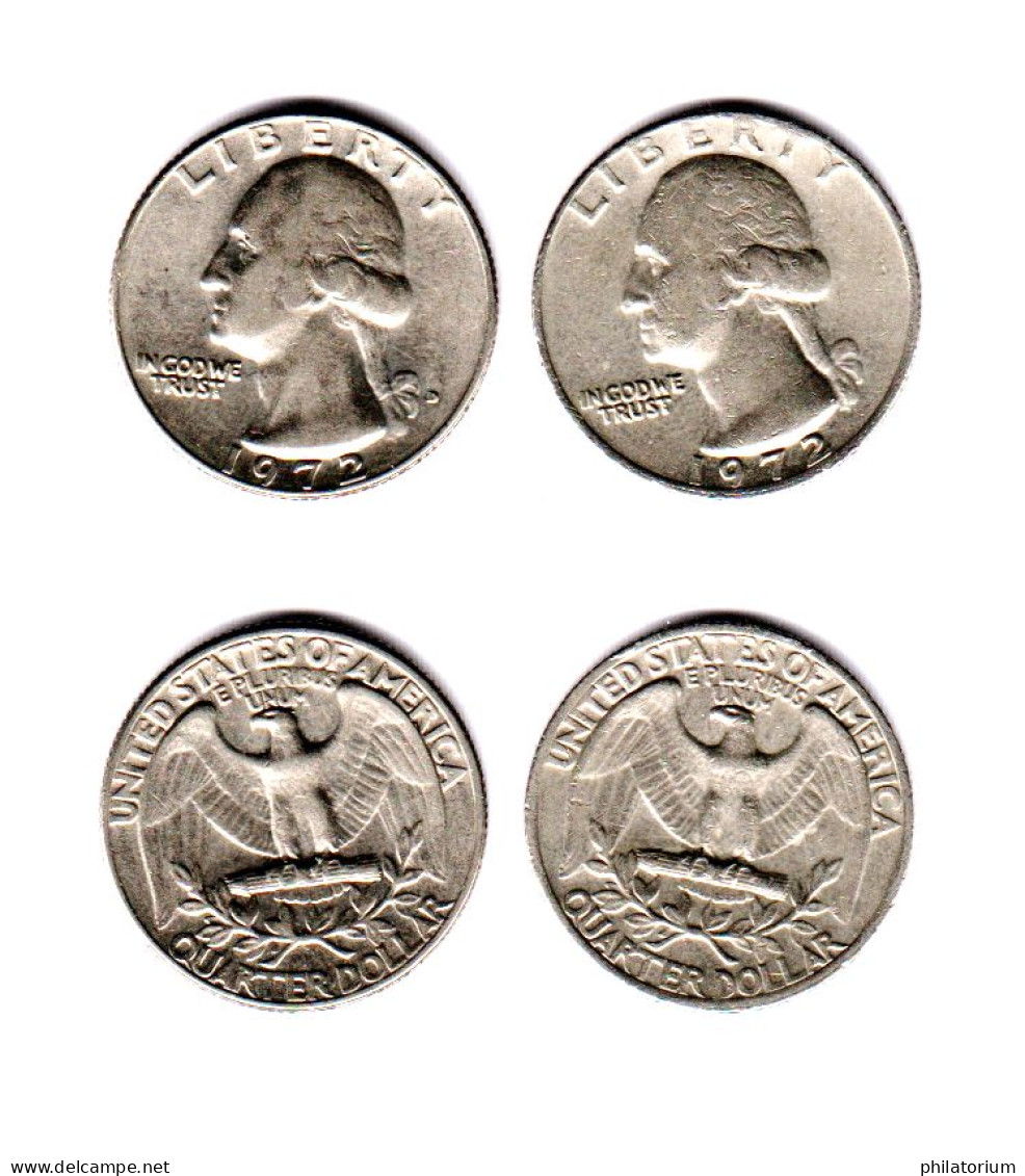 Etats Unis  Quarter Dollar 1972 + 1972D ; USA - 1932-1998: Washington