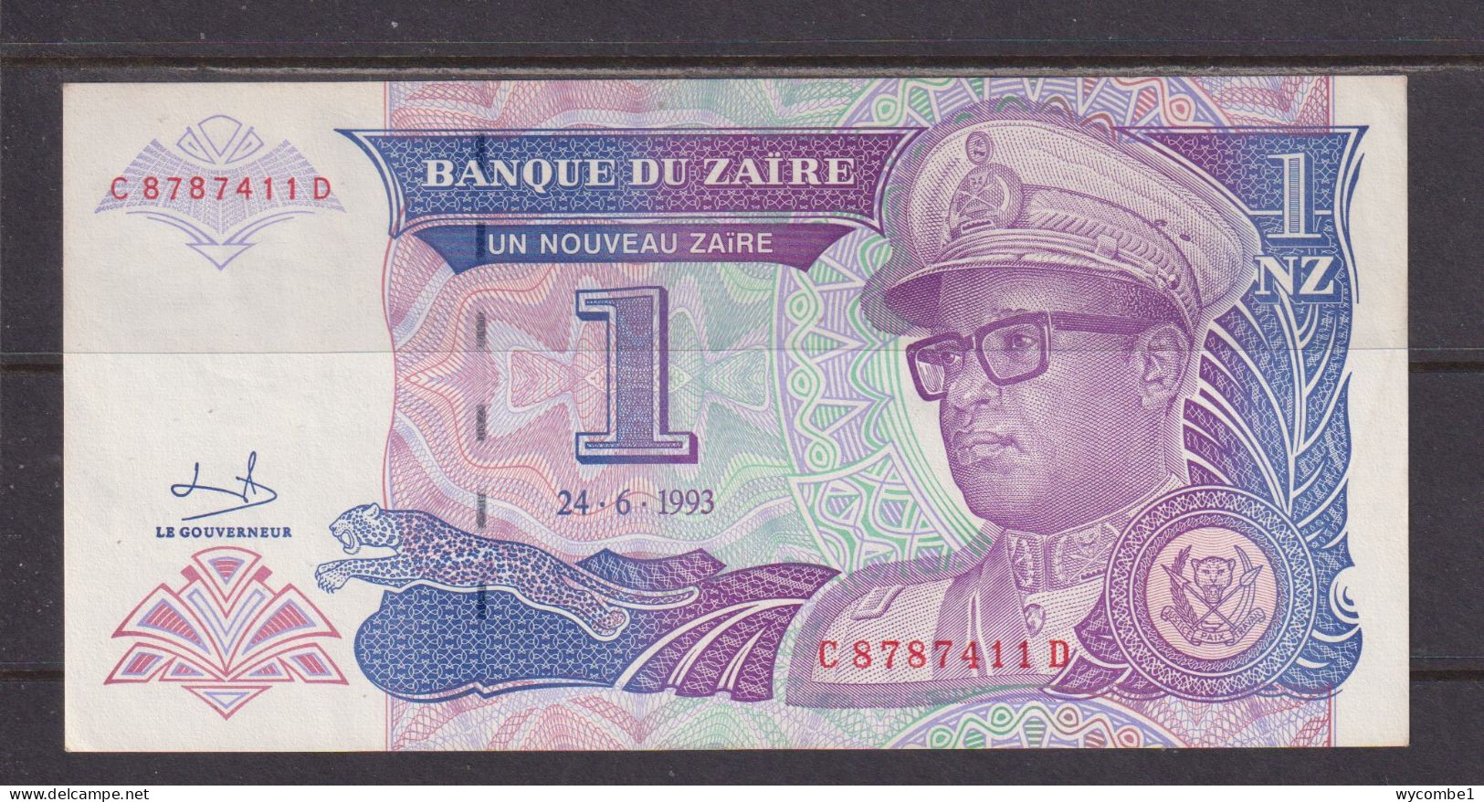 ZAIRE - 1993 1 New Zaire  AUNC Banknote As Scans - Zaïre