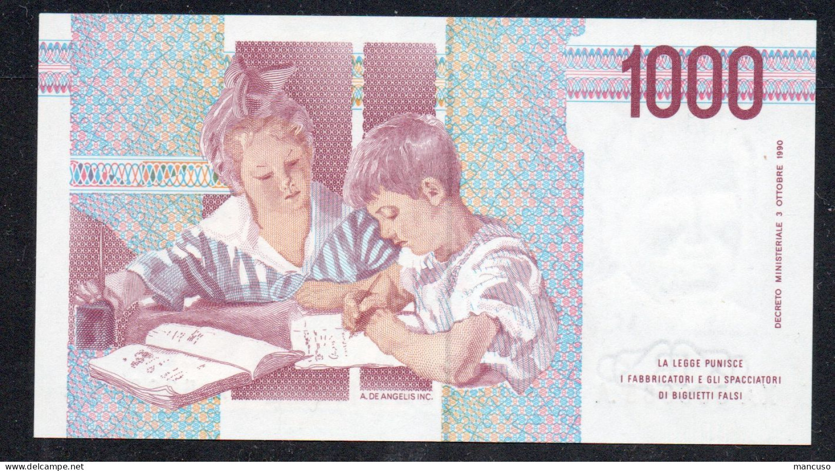 RARA LIRE 1000 MONTESSORI - SERIE SPECIALE  XA - FDS - 1000 Lire