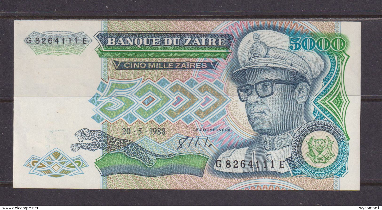 ZAIRE - 1988 5000 Zaires UNC Banknote As Scans - Zaïre