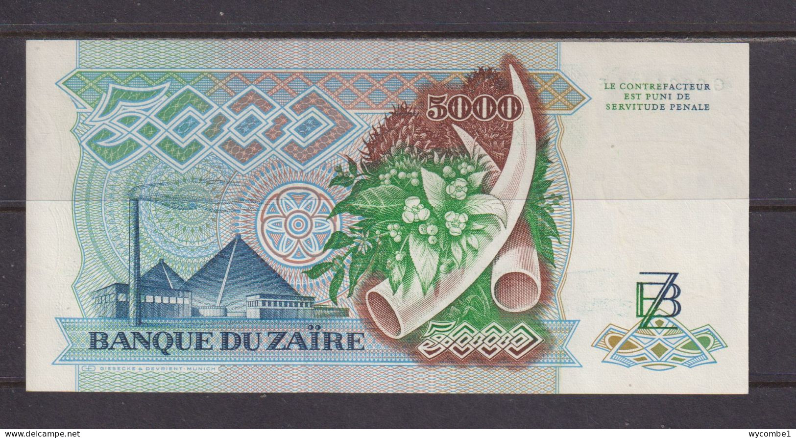 ZAIRE - 1988 5000 Zaires UNC Banknote As Scans - Zaïre