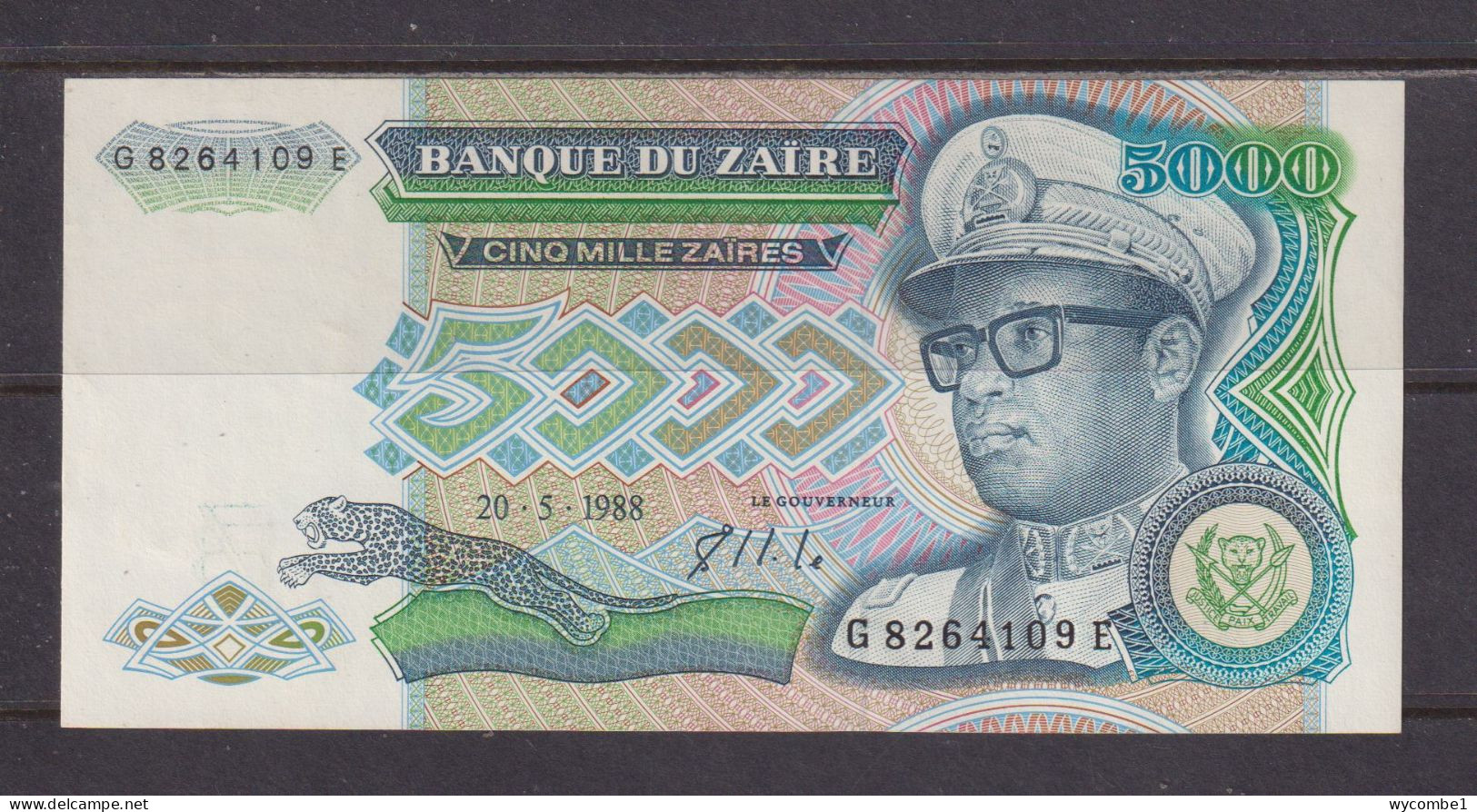 ZAIRE - 1988 5000 Zaires UNC Banknote As Scans - Zaïre