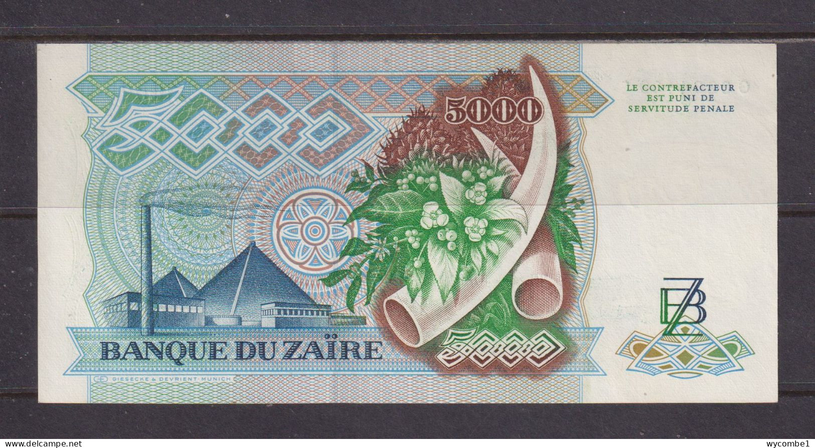 ZAIRE - 1988 5000 Zaires UNC Banknote As Scans - Zaïre