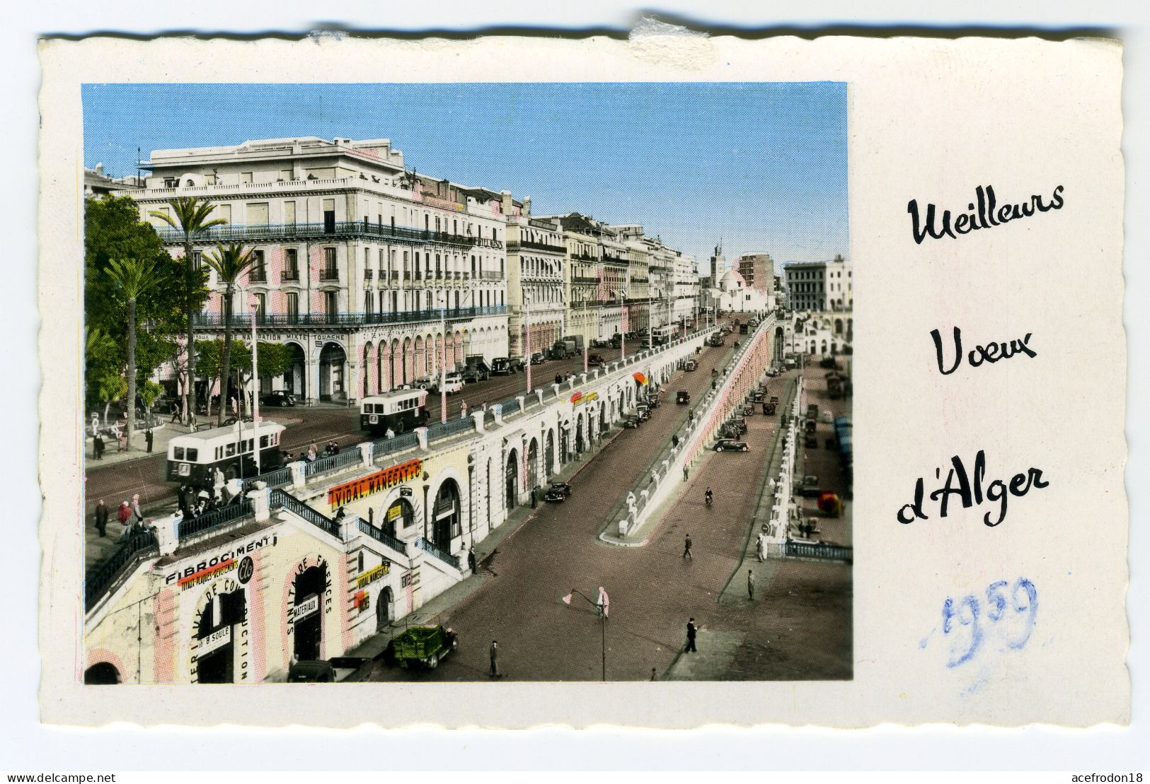 Carte De Voeux - Meilleurs Voeux D'Alger - 1959 - New Year