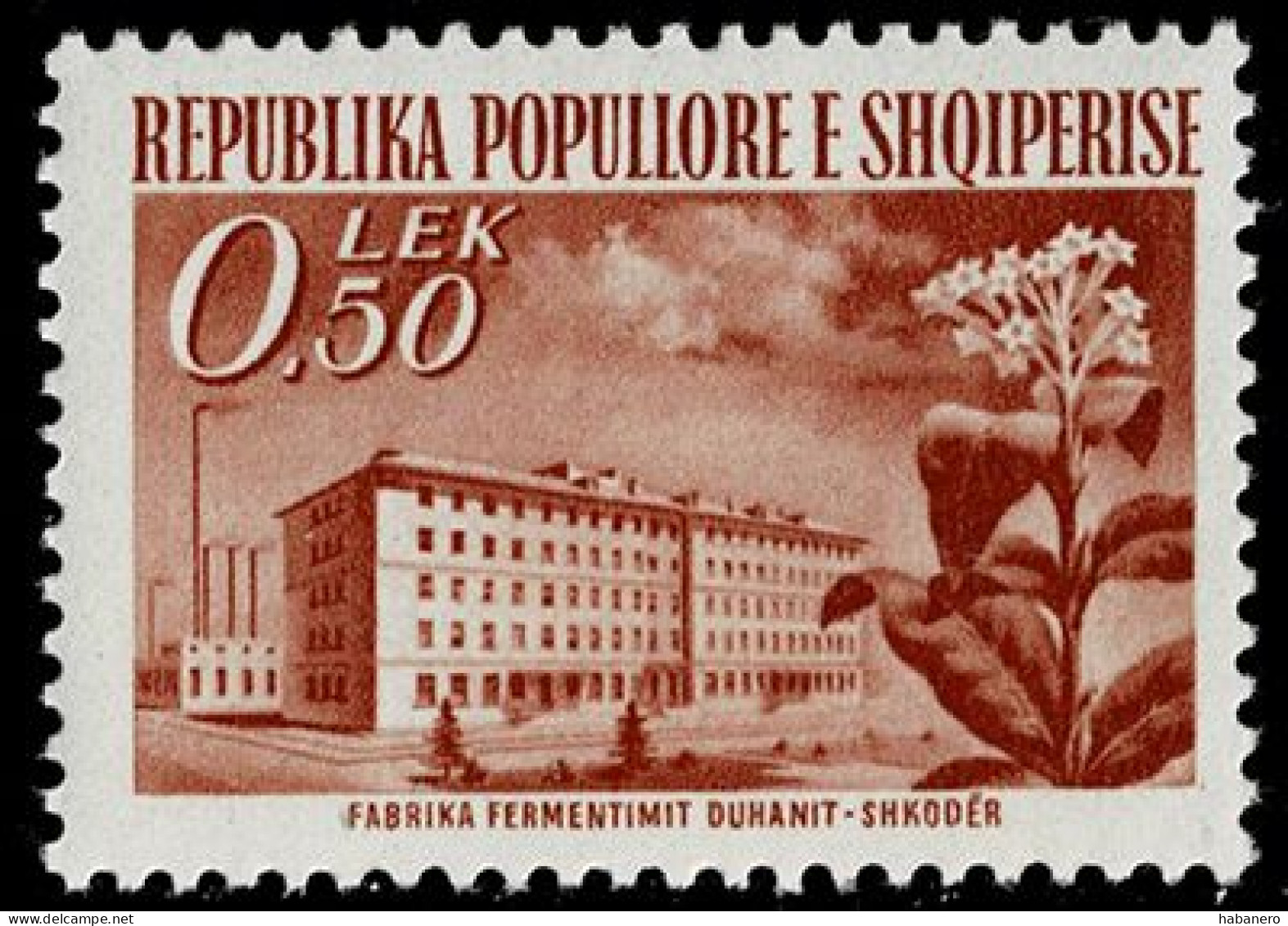 ALBANIA 1953 Mi 525 TOBACCO FACTORY MINT STAMP ** - Usines & Industries