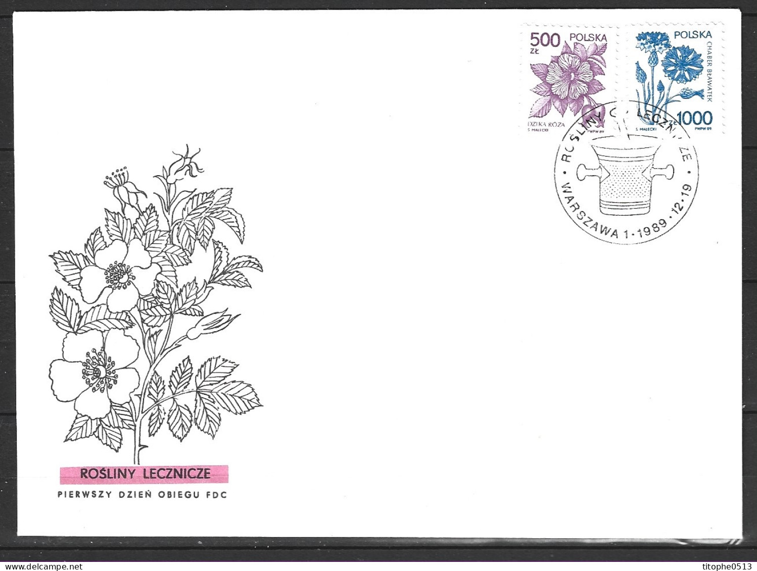 POLOGNE. N°3057-8 De 1990 Sur Enveloppe 1er Jour. Plantes Officinales. - Plantas Medicinales