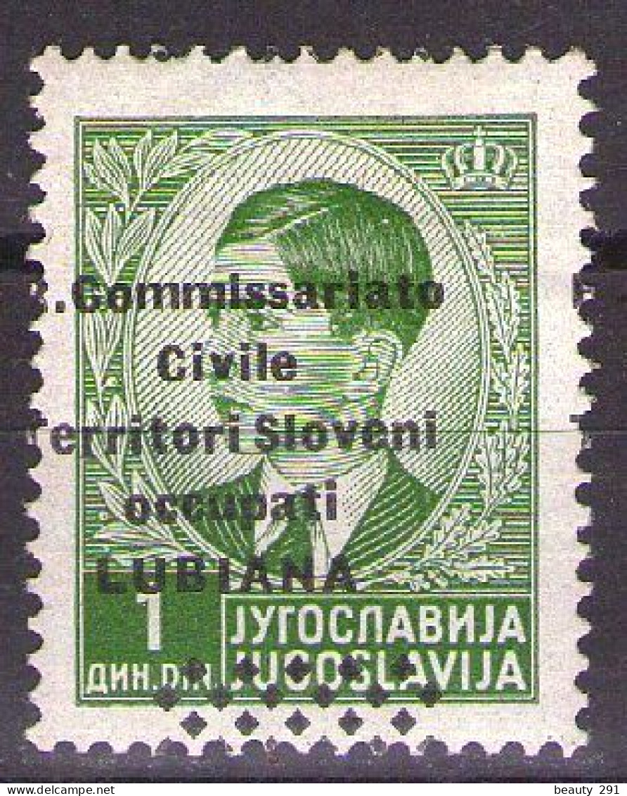 LUBIANA - Italian Occupation - 1941 - Italian Occupation Of Slovenia, Mi 21 -  MOVED OVERPRINT - MNH**VF - Lubiana