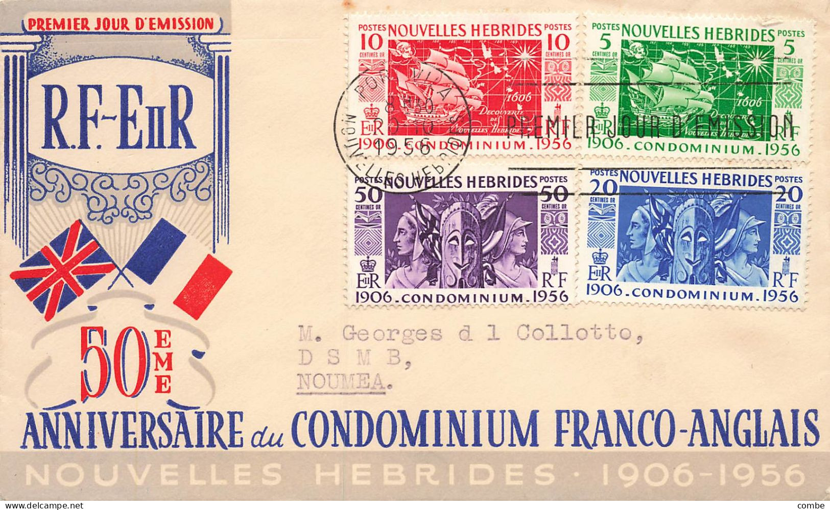 LETTRE. NOUVELLES HEBRIDES 50° CODOMNIUM FRANCO ANGLAIS - Cartas & Documentos