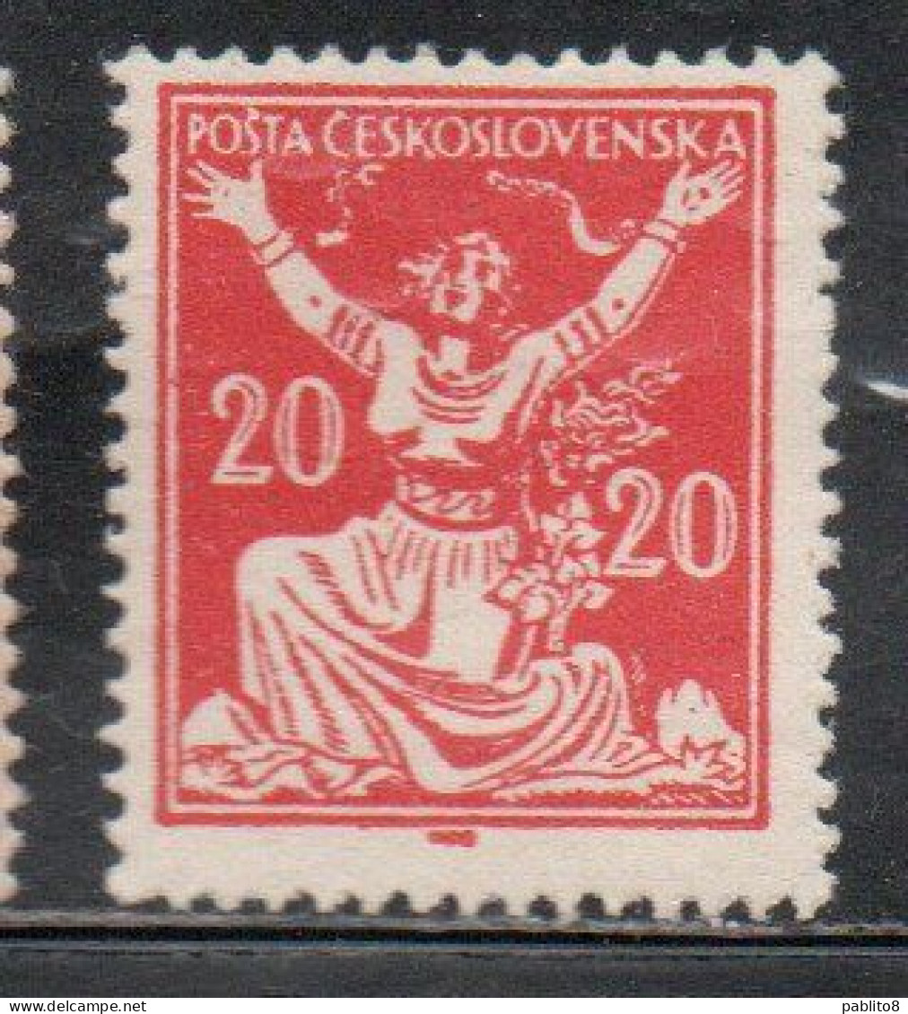 CZECH REPUBLIC REPUBBLICA CECA CZECHOSLOVAKIA CESKA CECOSLOVACCHIA 1920 BREAKING CHAINS TO FREEDOM 20h MH - Unused Stamps