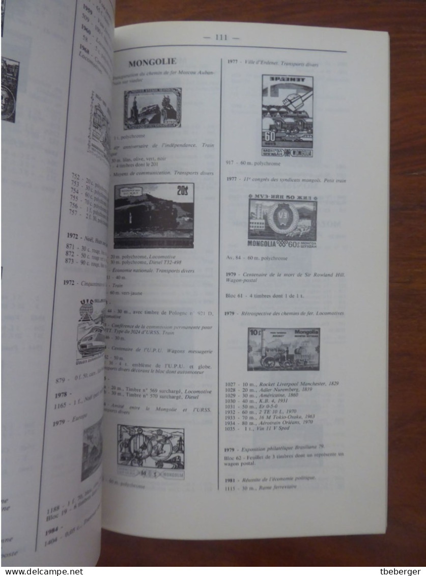 CATALOGUE MONDIAL ILLUSTRE THEMATIQUE CHEMIN DE FER; Timbres Ferroviaires Inventaire Sans Cote 1980&1985 - Eisenbahnen