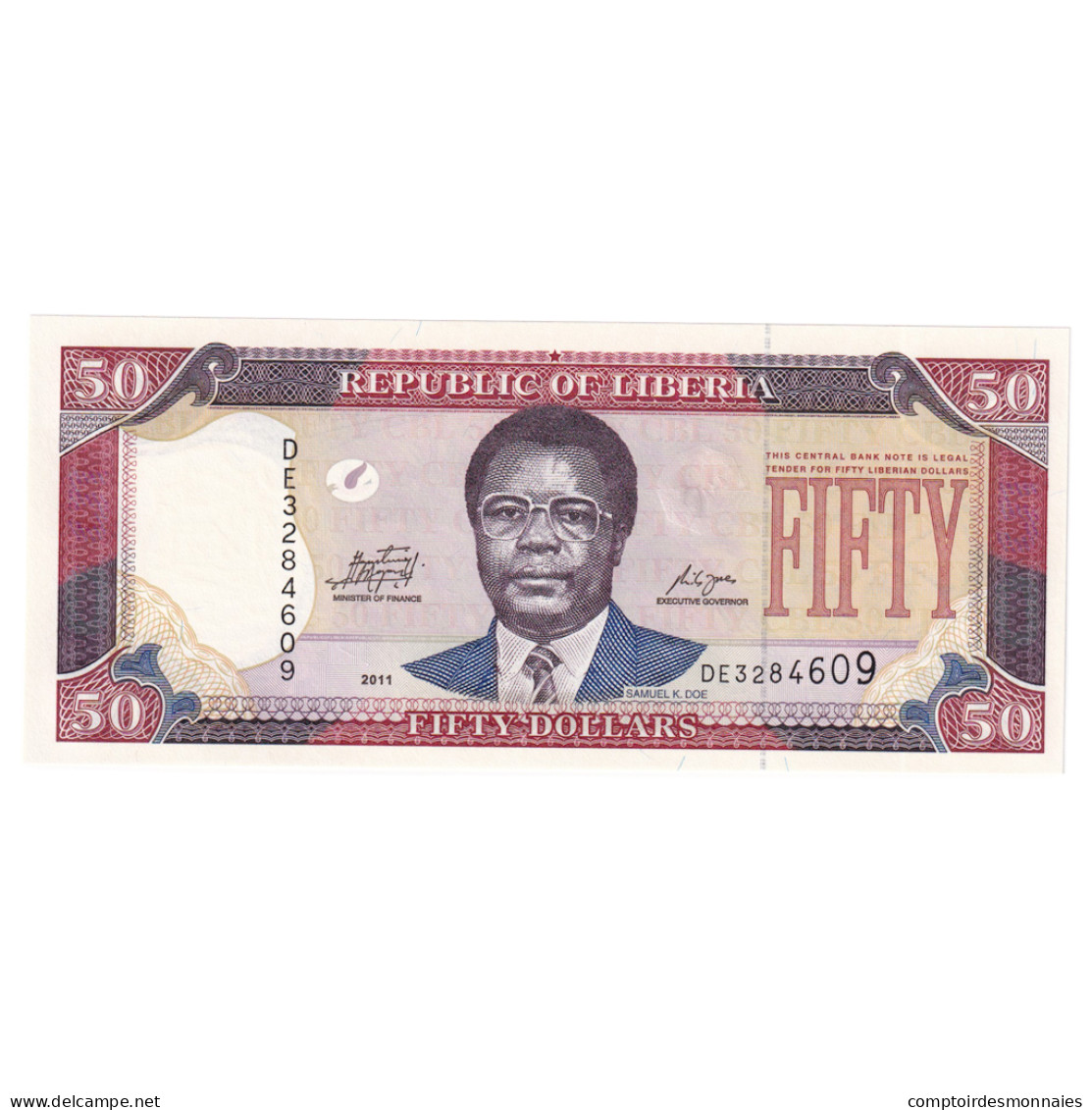 Billet, Libéria, 50 Dollars, 2011, KM:29d, NEUF - Liberia