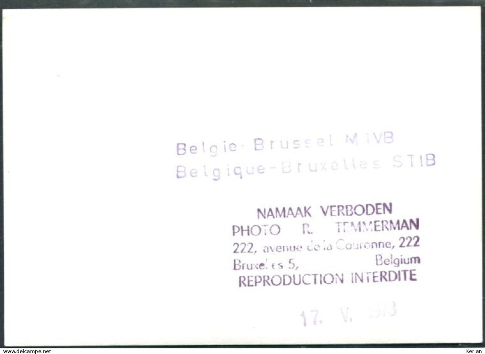 PHOTOGRAPHIE R. Temmerman - Tramway De Bruxelles STIB Ligne 39 En 1973 - Voir 2 Scans Larges - Vervoer (openbaar)