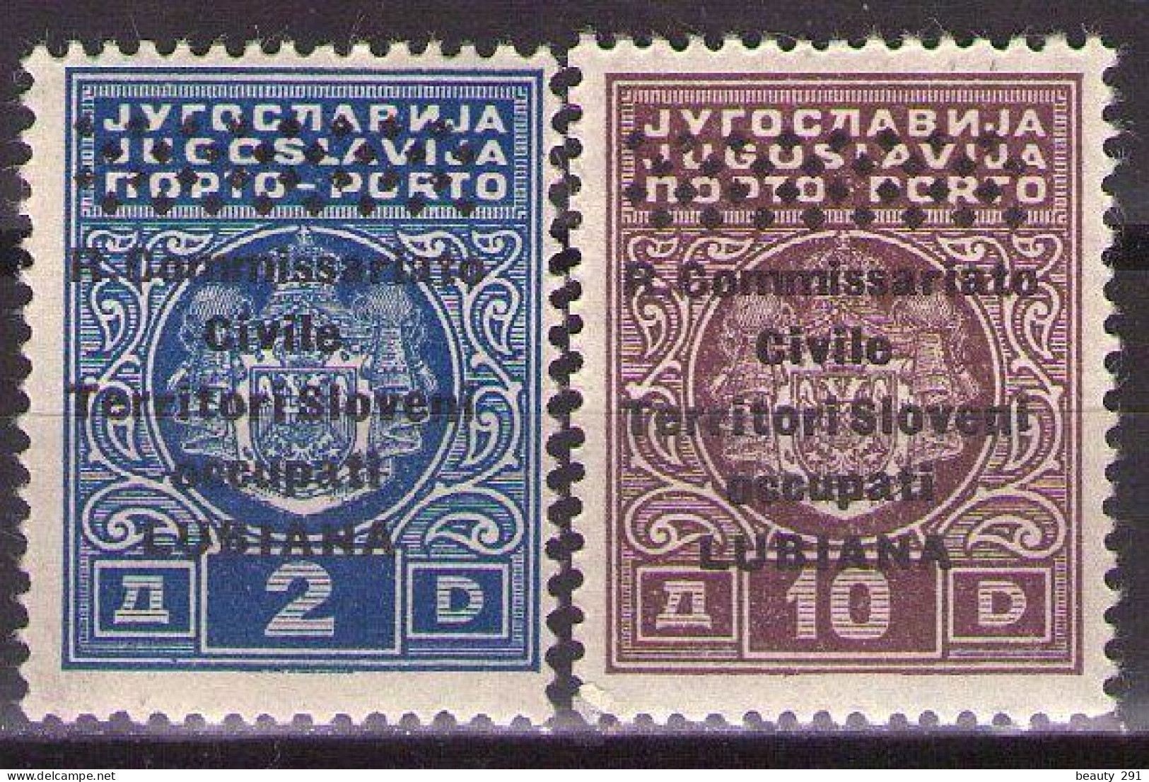 LUBIANA - Italian Occupation - 1941 - Italian Occupation Of Slovenia, PORTO - Mi 8,10 - MNH**VF - Lubiana