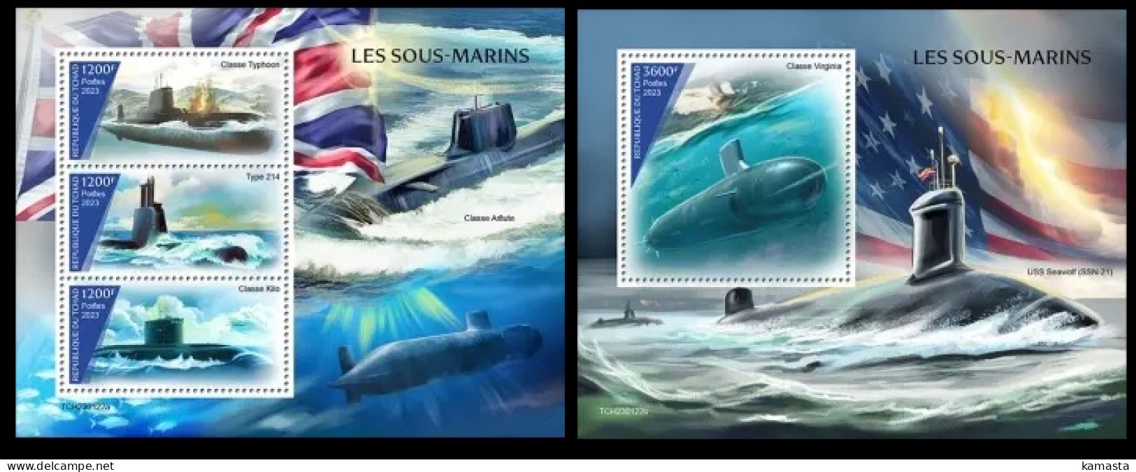 Chad  2023 Submarines. (122) OFFICIAL ISSUE - U-Boote