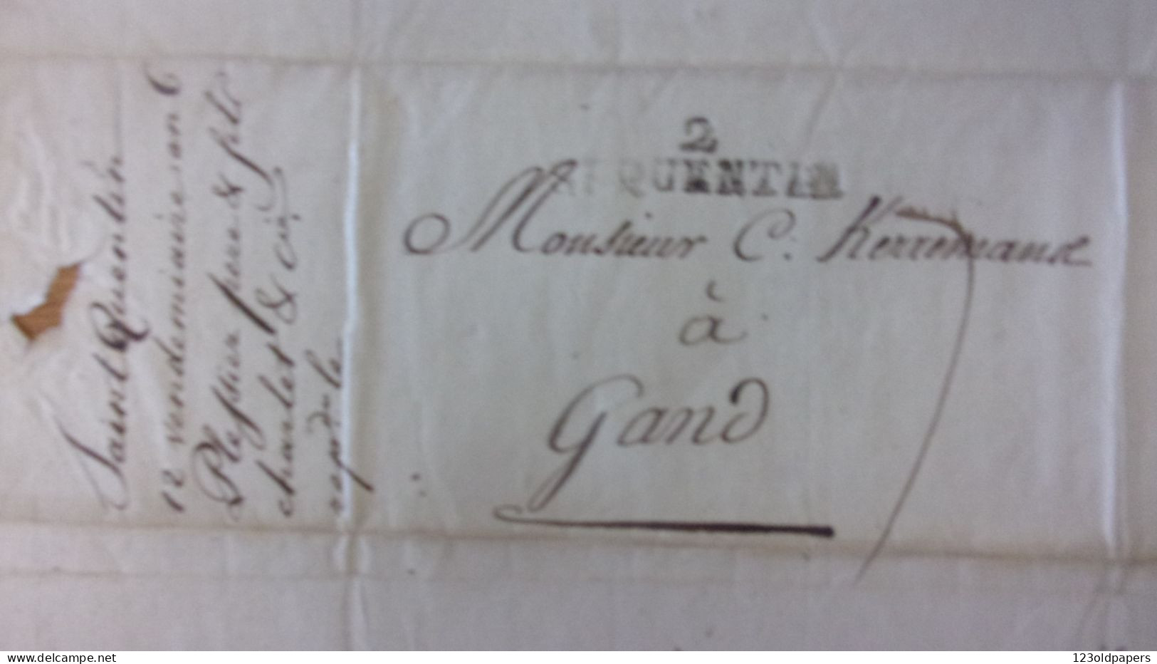 1797 SAINT QUENTIN  GAND GENT 12 VENDEMIAIRE AN VI  COMMERCE DE LINON BATISTE (TOILE FINE DE LIN) - Other & Unclassified