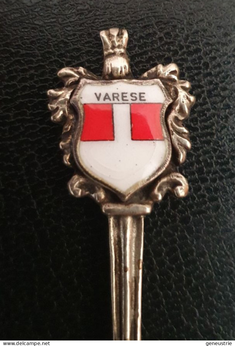 Belle Cuillère Souvenir En Argent Massif Poinçonné 800 "Varese (Itale)" Cuiller - Silver Spoon - Lepels