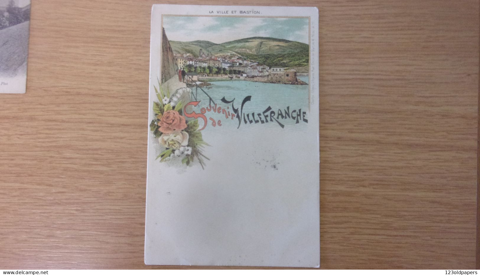 06 PRECURSEUR VOYAGEE 1896 SOUVENIR DE VILLEFRANCHE VILLE ET BASTION EDIT CHARLES GLAUGO - Villefranche-sur-Mer