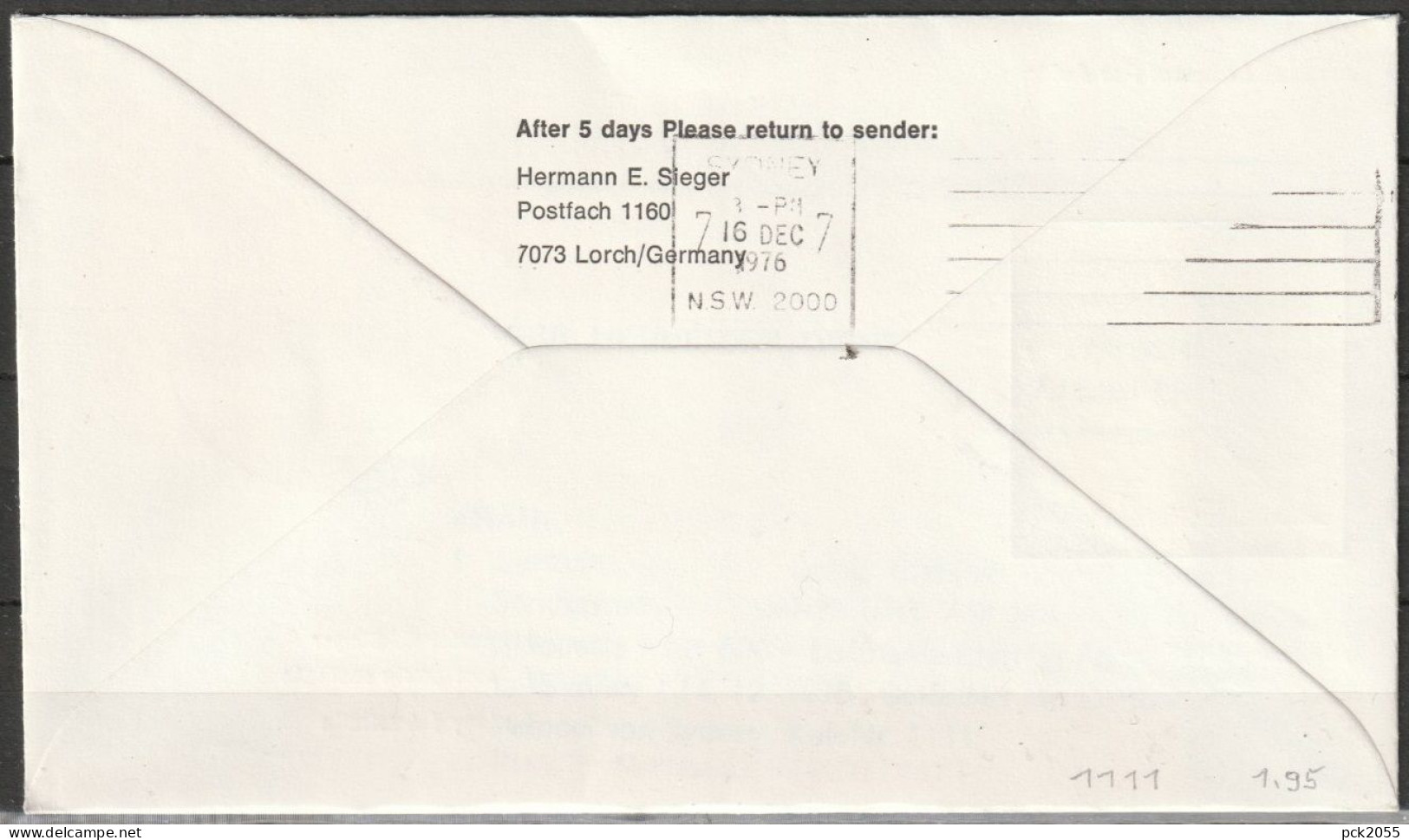 Flugpost/ Erstflug 1976 LH690 Mit Boeing 747 Frankfurt - Sydney 14.12.1976 Ankunftstempel16.12.76 ( FP 204 ) - Premiers Vols