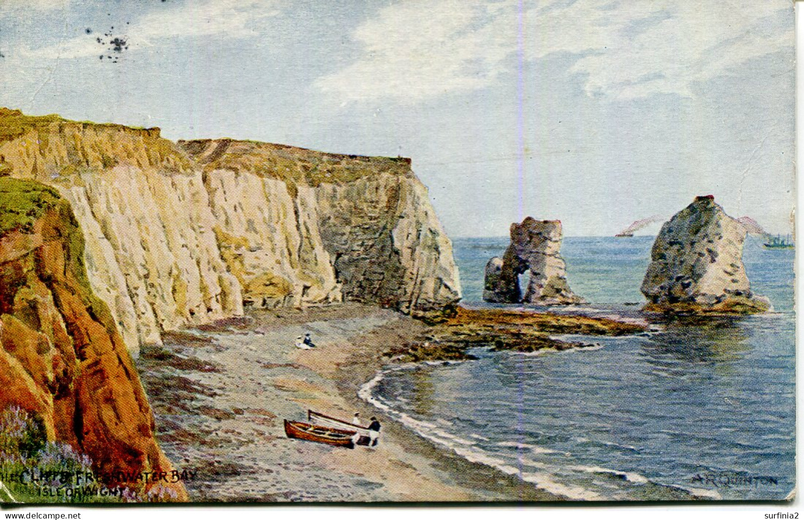 A R QUINTON - SALMON 1643 - THE CLIFFS, FRESHWATER BAY, ISLE OF WIGHT - Quinton, AR