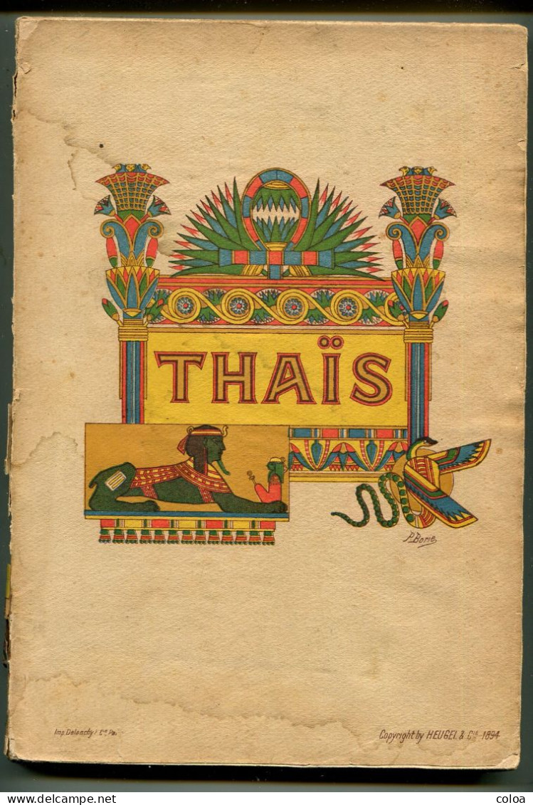 Partition Jules MASSENET Thaïs, Heugel, 1894 - Opern