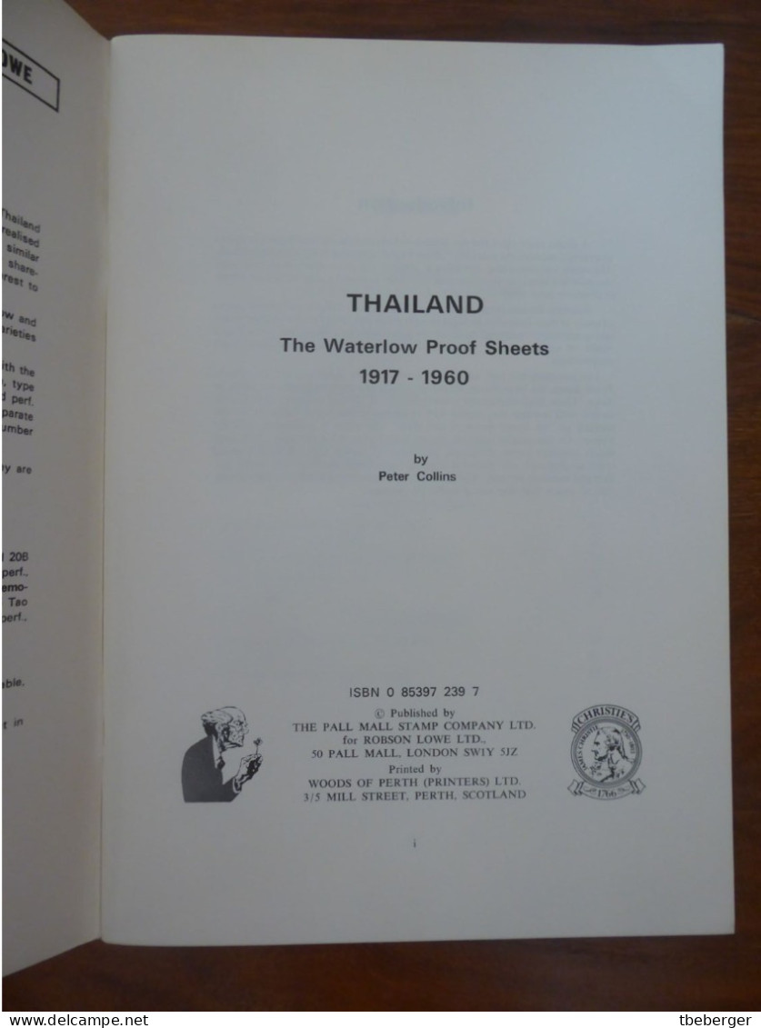 Collins; Siam / Thailand: The Waterlow Proof Sheets 1917-1960; Robson Lowe - Filatelie En Postgeschiedenis