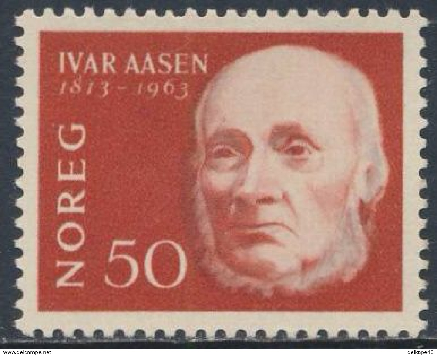 Norway Norge Norwegen 1963 Mi 496 YT 458 SG 553 ** Ivar Andreas Aasen Norwegian Philologist, Lexicographer, Playwright - Andere & Zonder Classificatie