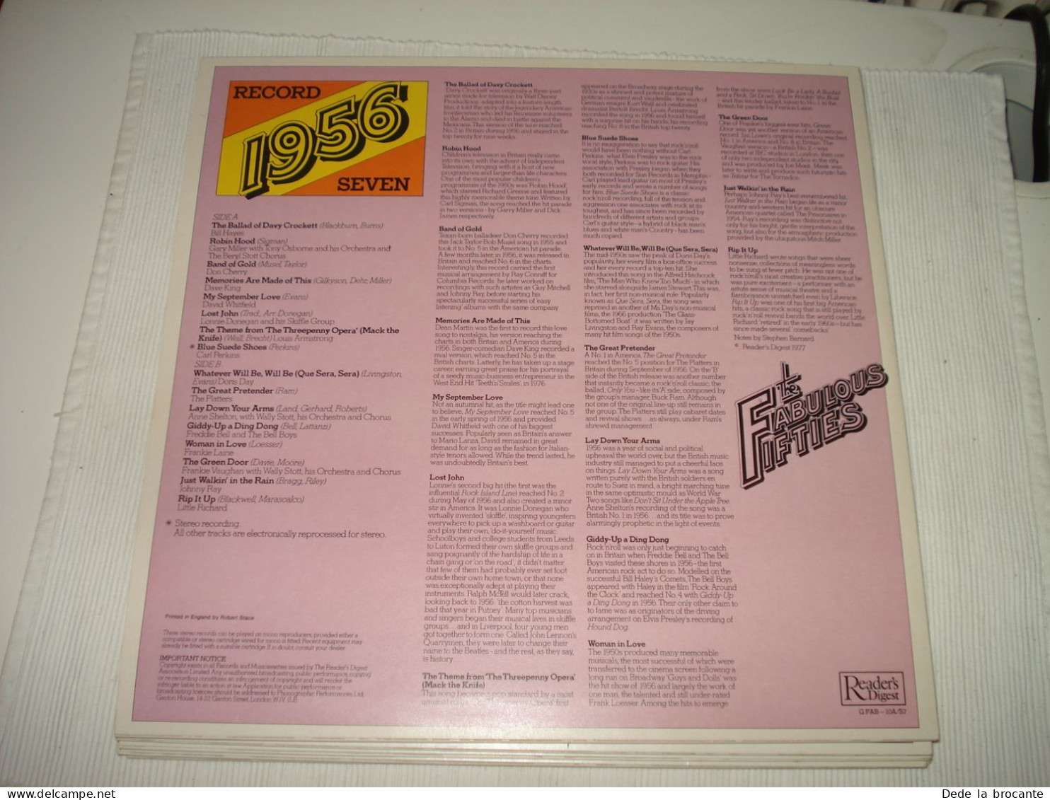 B10 / Coffret 10 LP  Fabulous fifties - Reader's Digest GFAB 10A - UK 1977 MINT