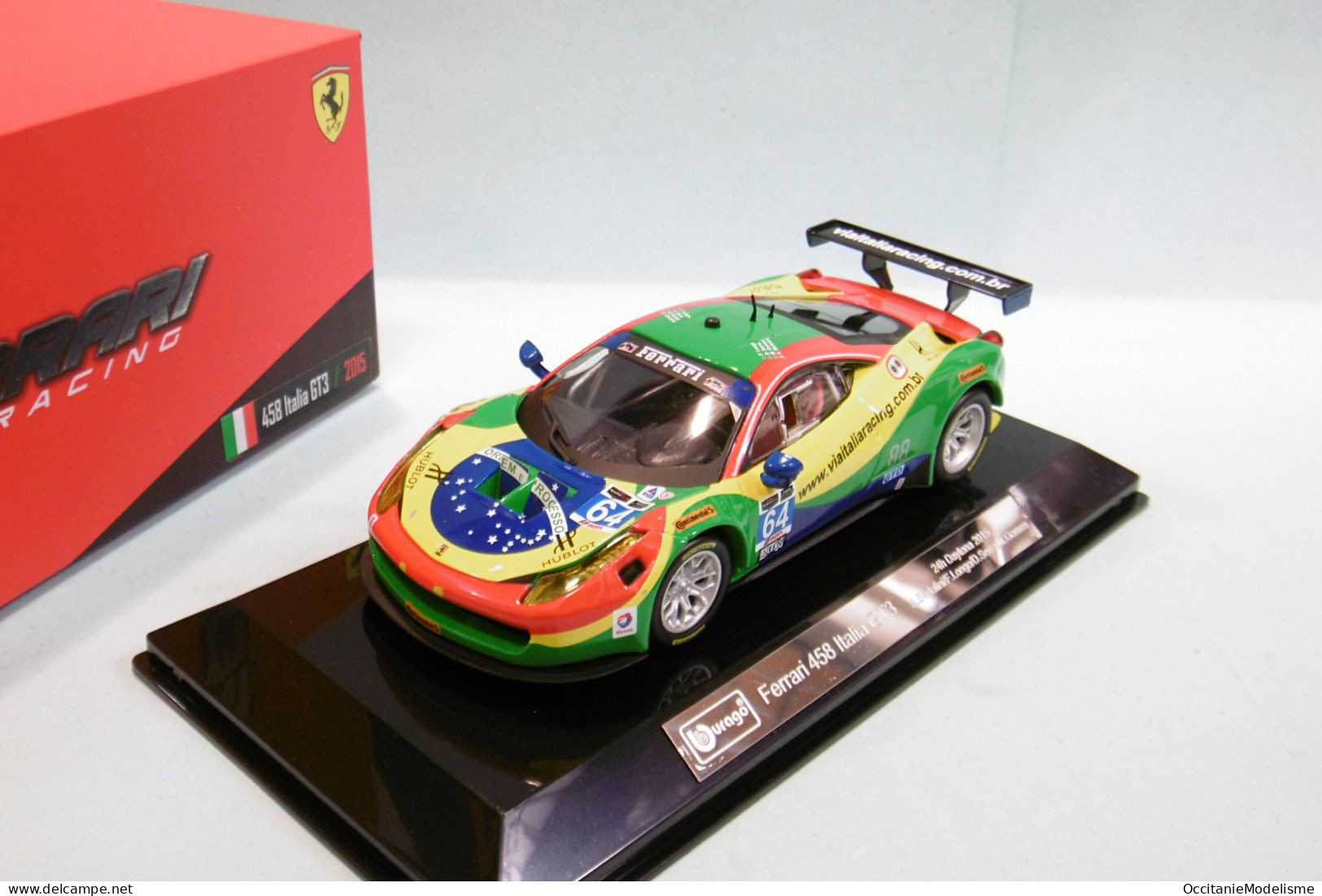 Bburago - FERRARI 458 ITALIA GT3 2015 24h Daytona Burago Réf. 18-36305 NBO Neuf 1/43 - Burago