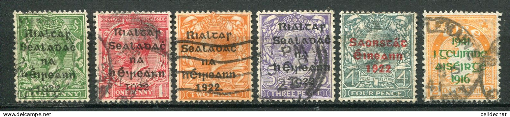 25676 Irlande N°1/2,4,6,31,93° Timbres De Grande-Bretagne De 1912-22 Surchargés 1922-41  B/TB - Used Stamps