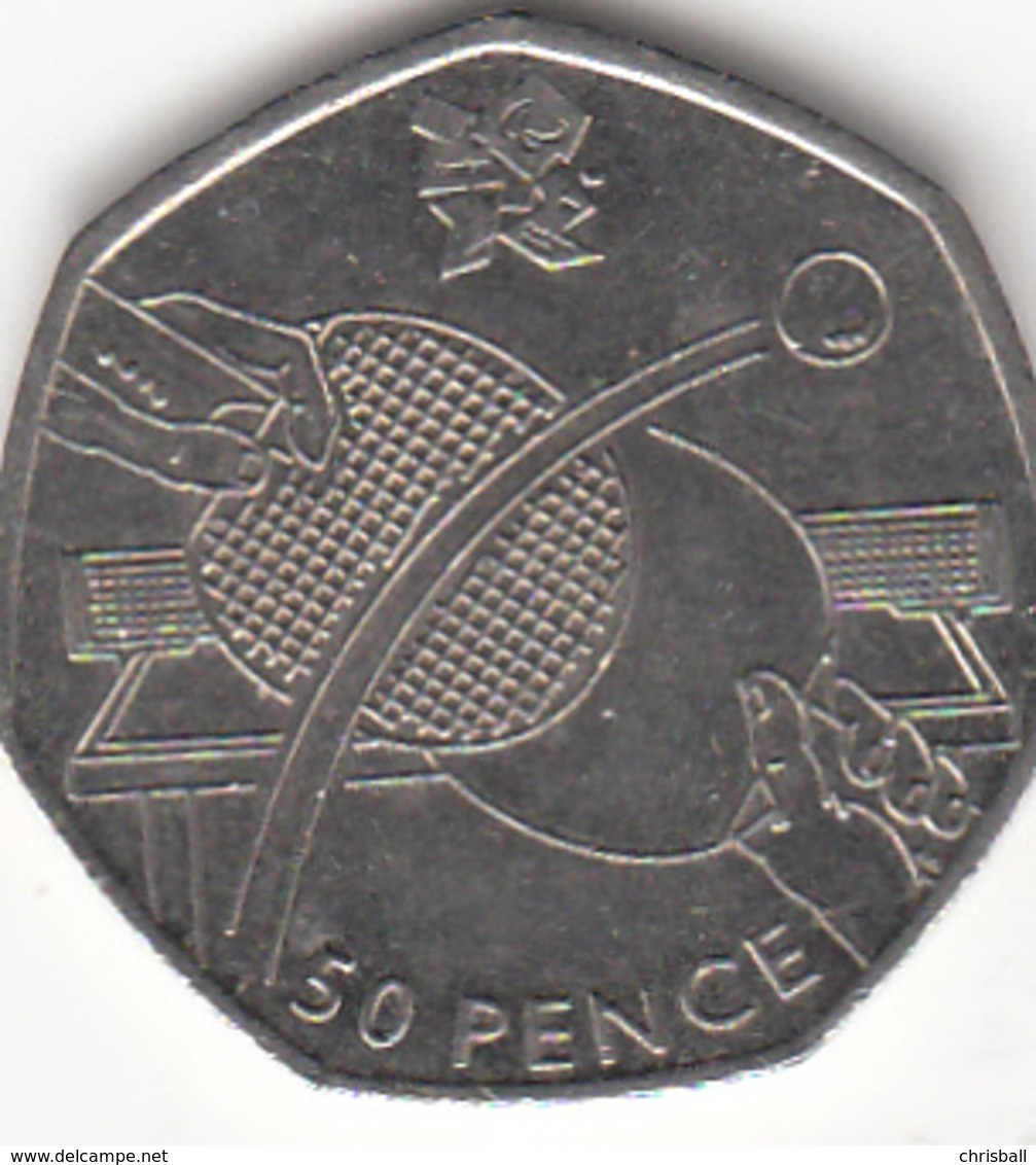 Great Britain UK 50p Coin Table Tennis 2011 (Small Format) Circulated - 50 Pence