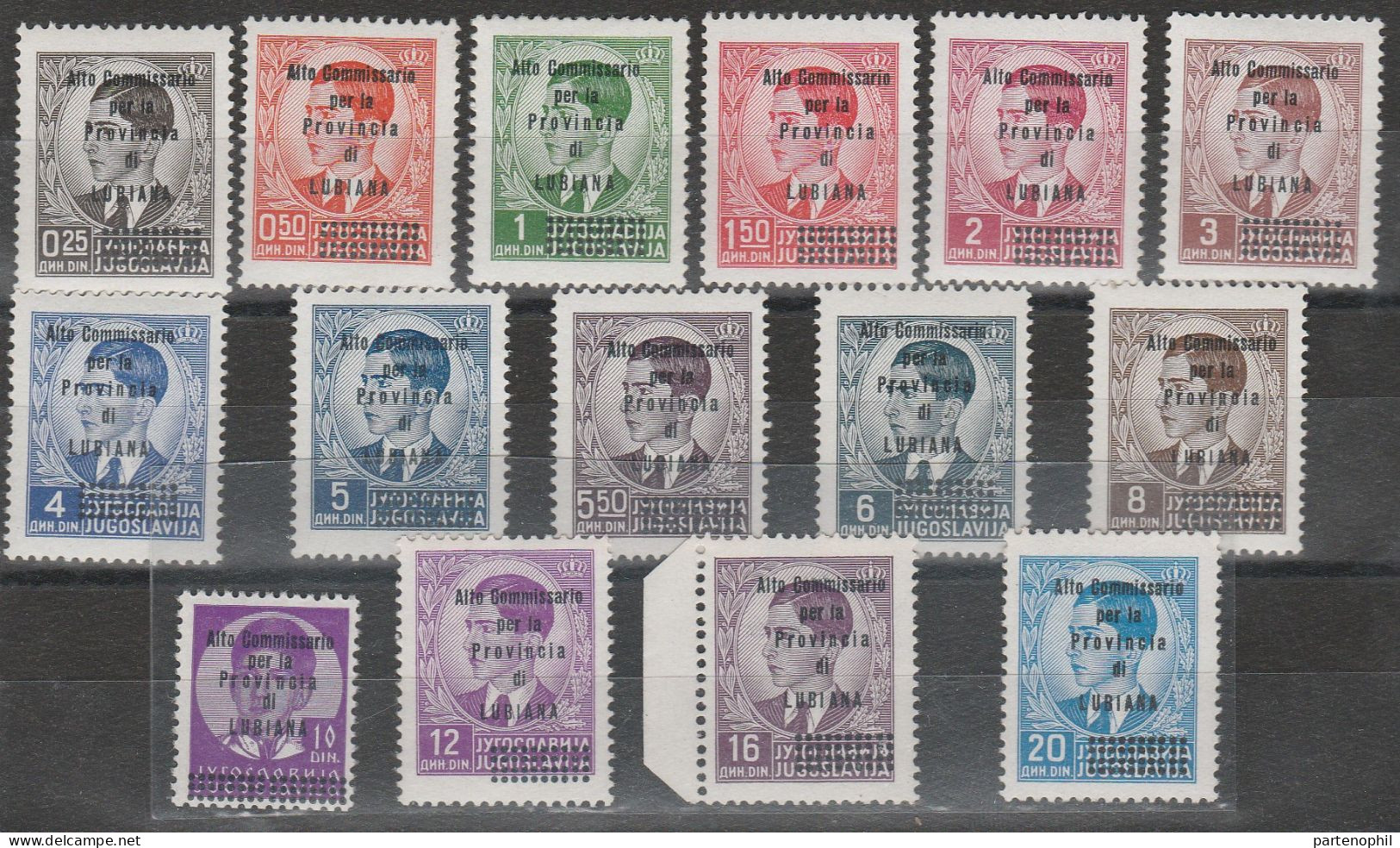 Lotto 273 Lubiana 1941 - Francobolli Di Jugoslavia Soprastampati In Azzurro “Alto Commissariato Per La Provincia Di MNH - Lubiana