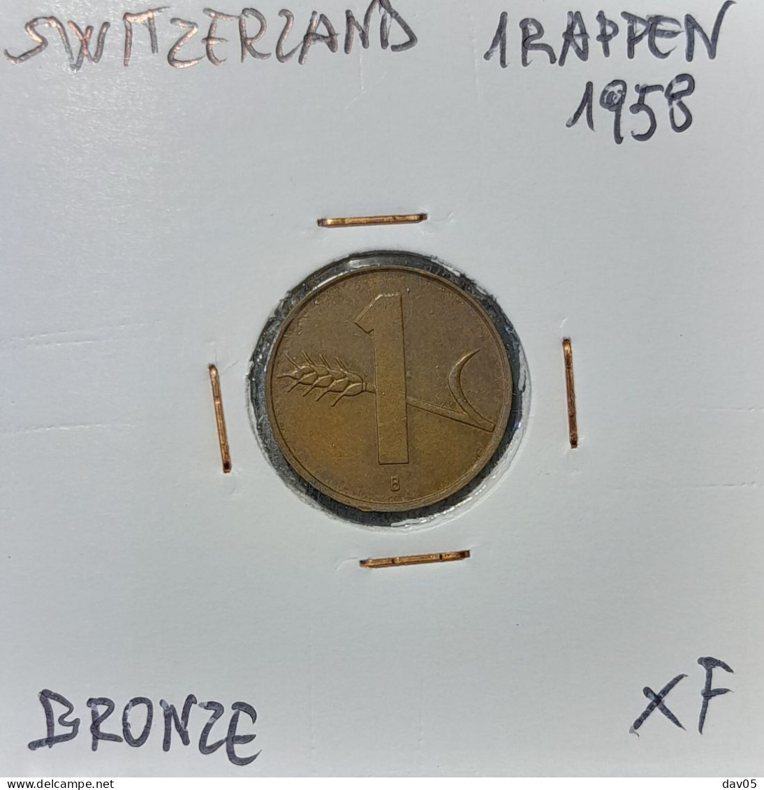 SWITZERLAND - 1 RAPPEN 1958 - XF - Autres & Non Classés