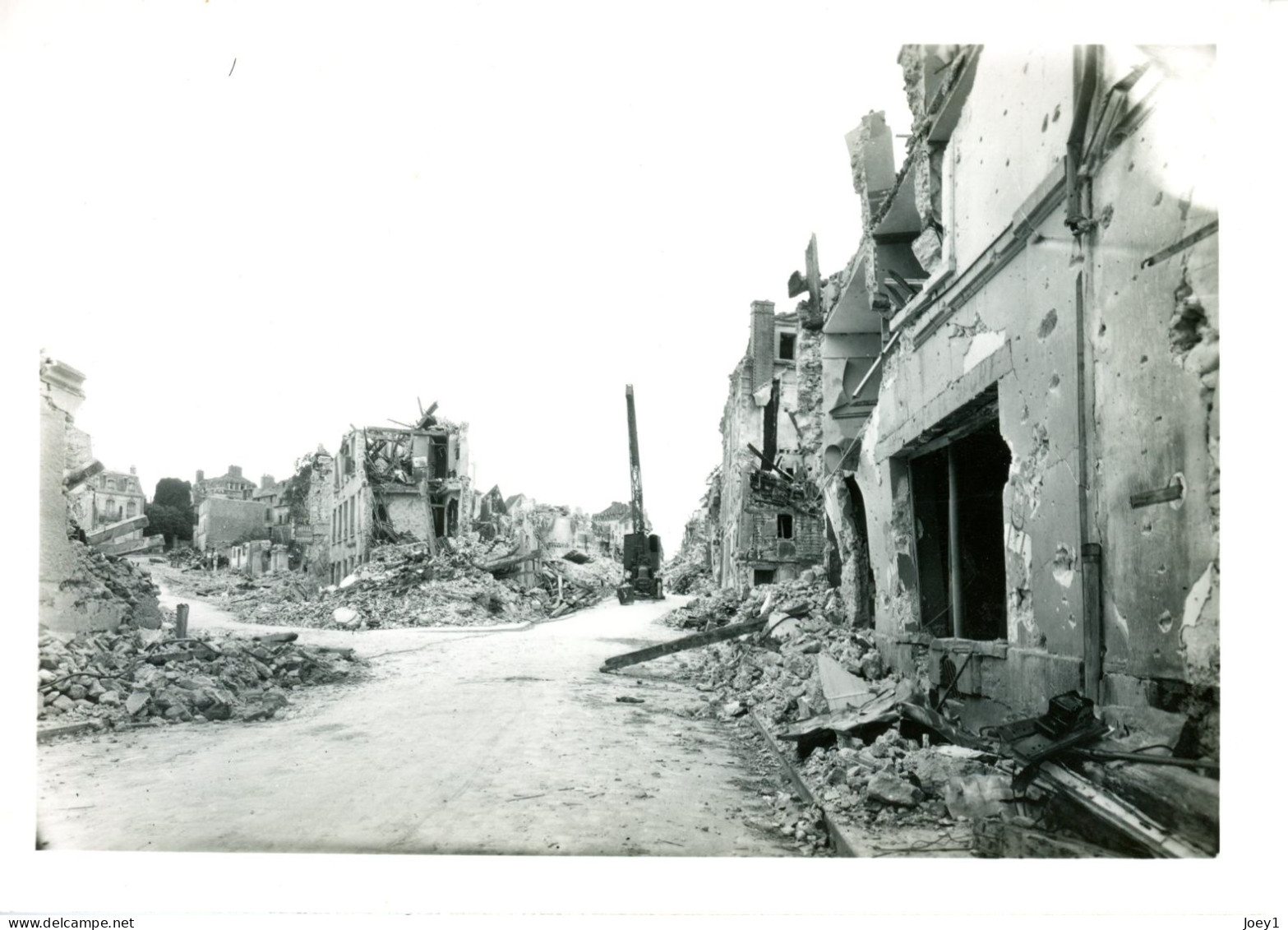 Photo Bombardement De Mantes En 1944,photographe R.Noel Format 13/18 - War, Military