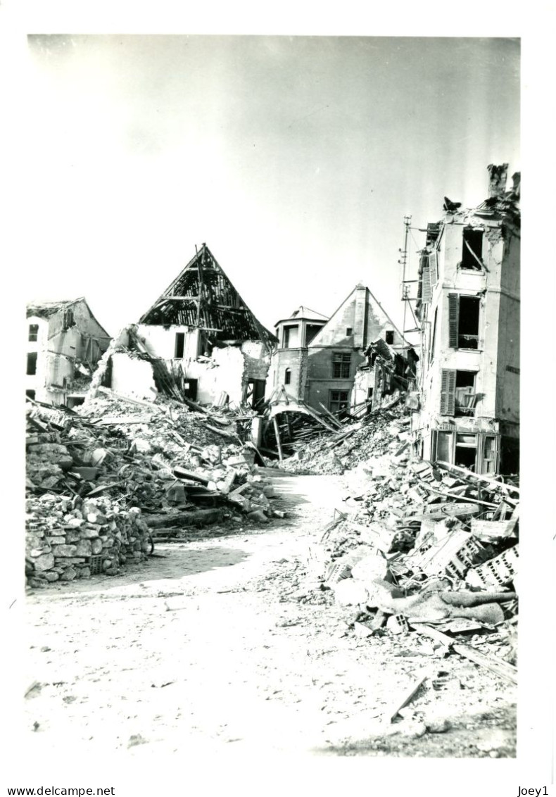 Photo Bombardement De Mantes En 1944,photographe R.Noel Format 13/18 - Guerre, Militaire