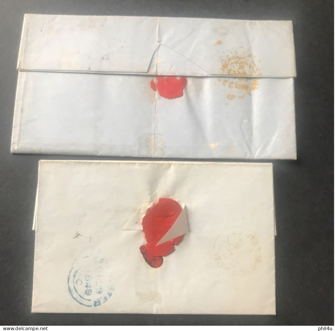 2 GB Penny Red Imperf Covers Penny Black Type Post Mark Details Written In Can Be Sent All To Somerset GB - Lettres & Documents