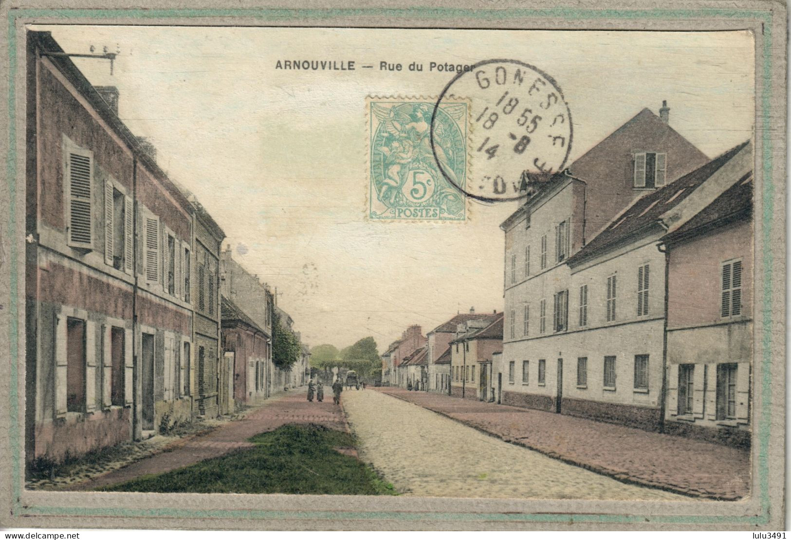 CPA (95) ARNOUVILLE - Aspect De La Rue Du Potager En 1914 - Carte Colorisée Rare - Arnouville Les Gonesses