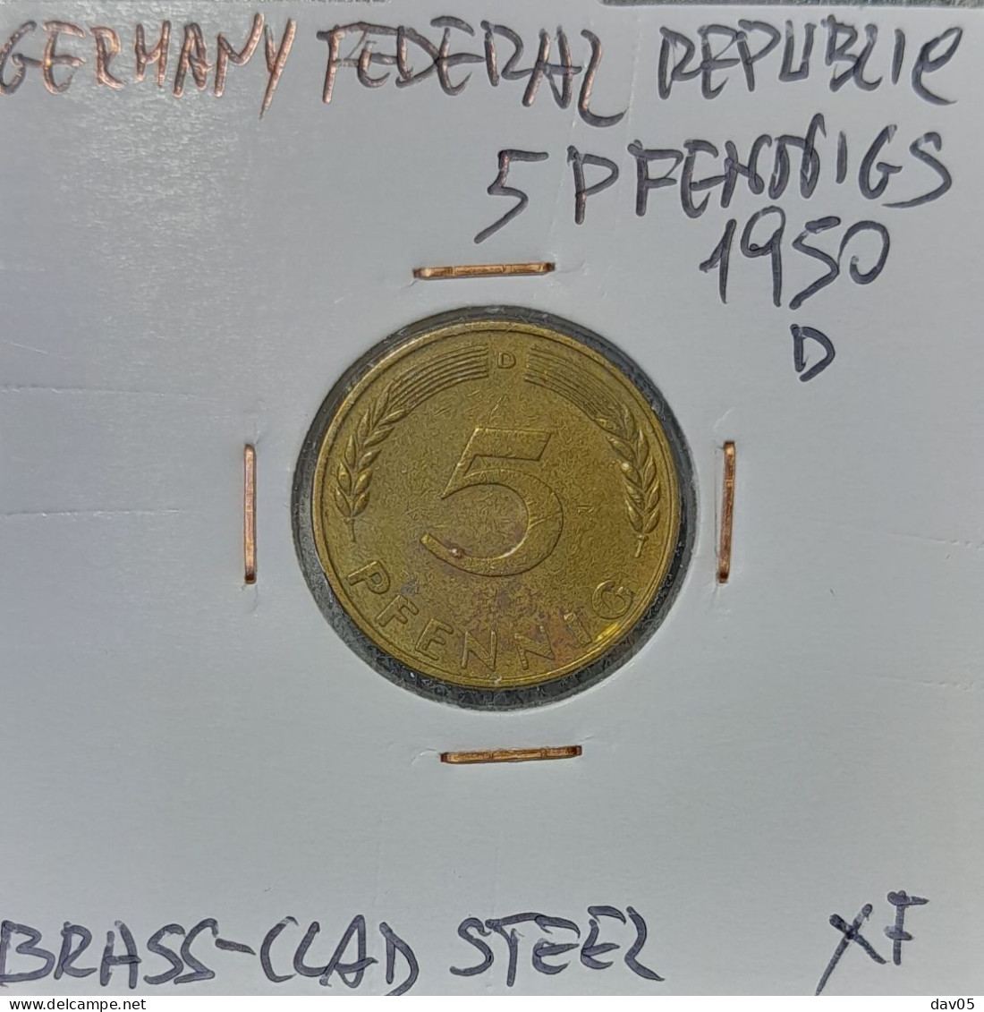 GERMANY - 5 PFENNIG 1950 D - XF - 5 Pfennig