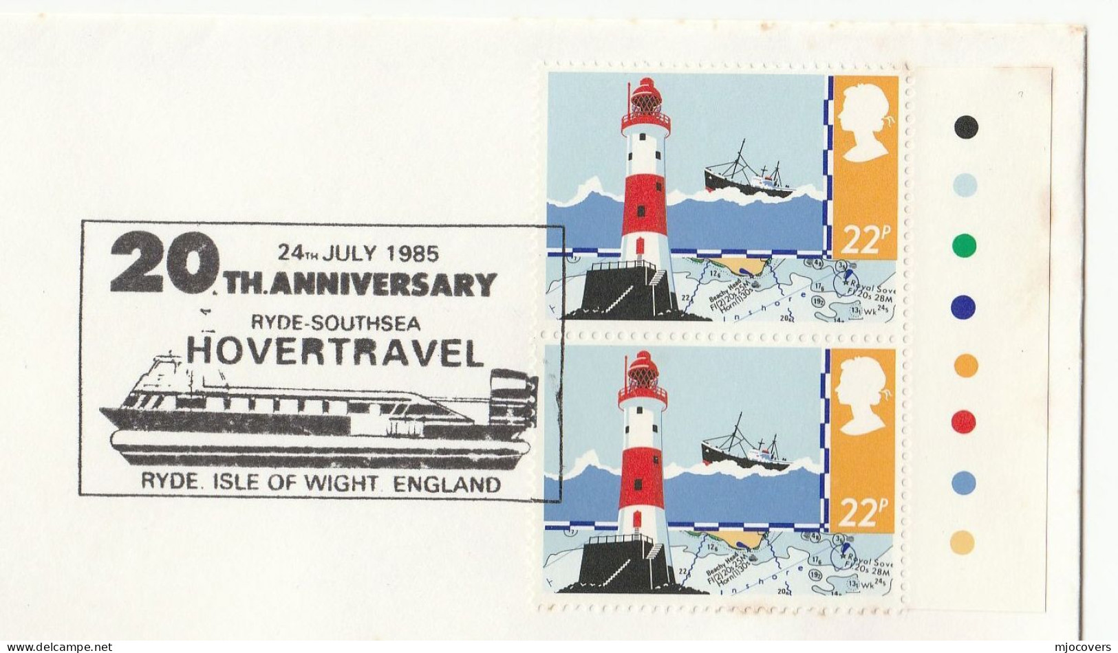 1985 Ryde HOVERTRAVEL EVENT Cover HOVERCRAFT  GB Stamps LIGHTHOUSE - Other (Sea)